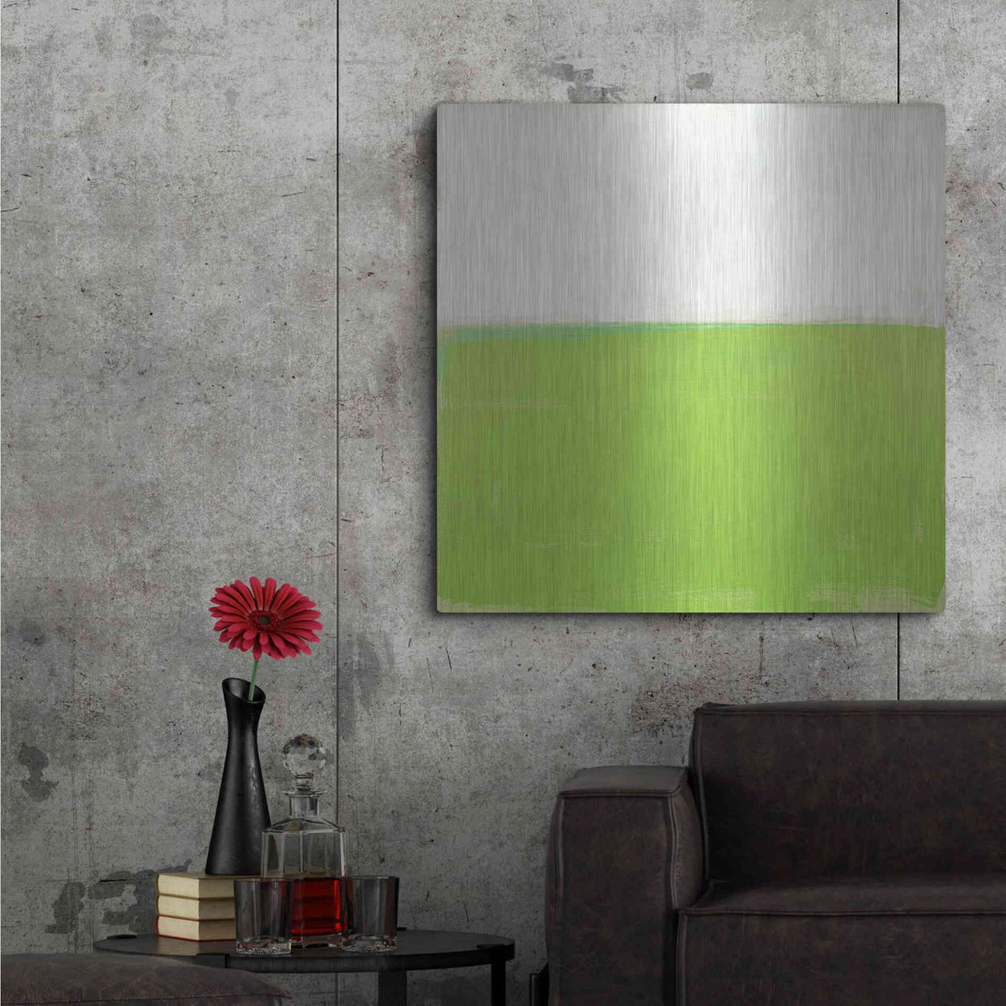 Luxe Metal Art 'Fresh Green' by Don Bishop Metal Wall Art,36x36