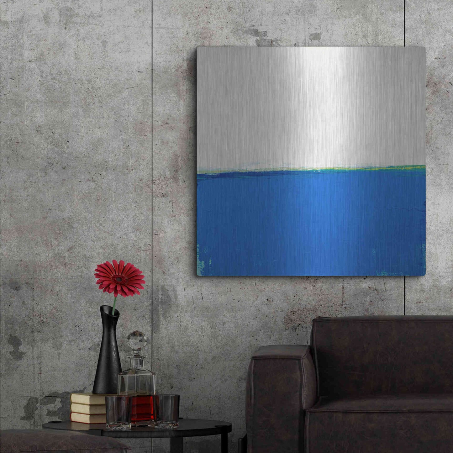 Luxe Metal Art 'Open Blue' by Don Bishop Metal Wall Art,36x36