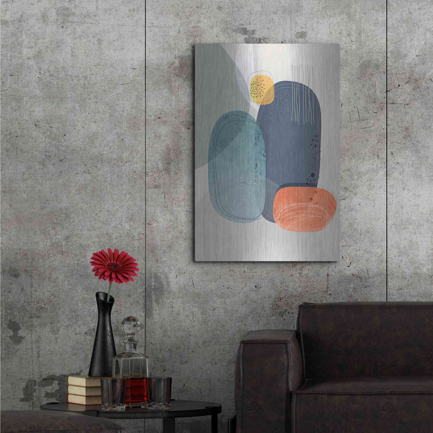 Luxe Metal Art 'Rock Faces' by Ishita Banerjee Metal Wall Art,24x36