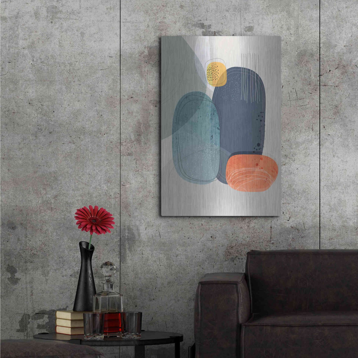 Luxe Metal Art 'Rocks Duo 01' by Ishita Banerjee Metal Wall Art,24x36