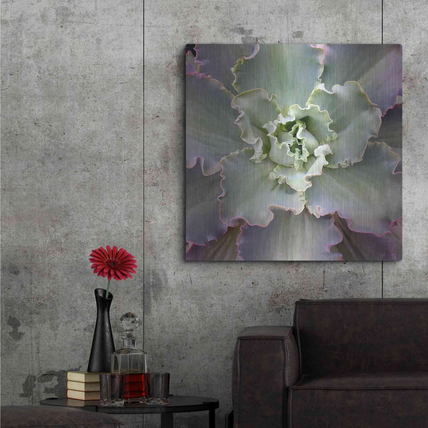 Luxe Metal Art 'Soft Petals' by Jan Bell Metal Wall Art,36x36