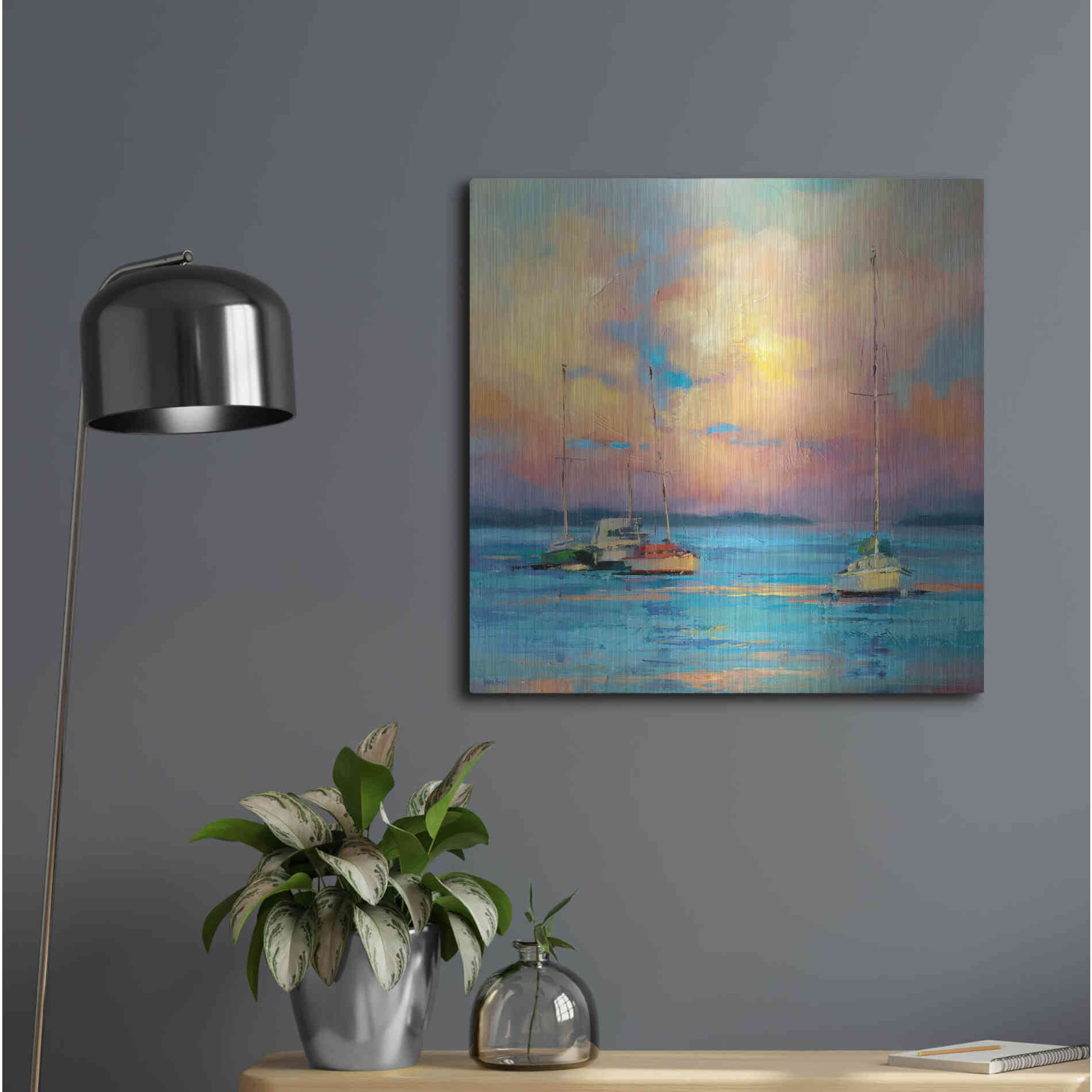 Luxe Metal Art 'After The Sailing Day' by Kasia Bruniany Metal Wall Art,24x24
