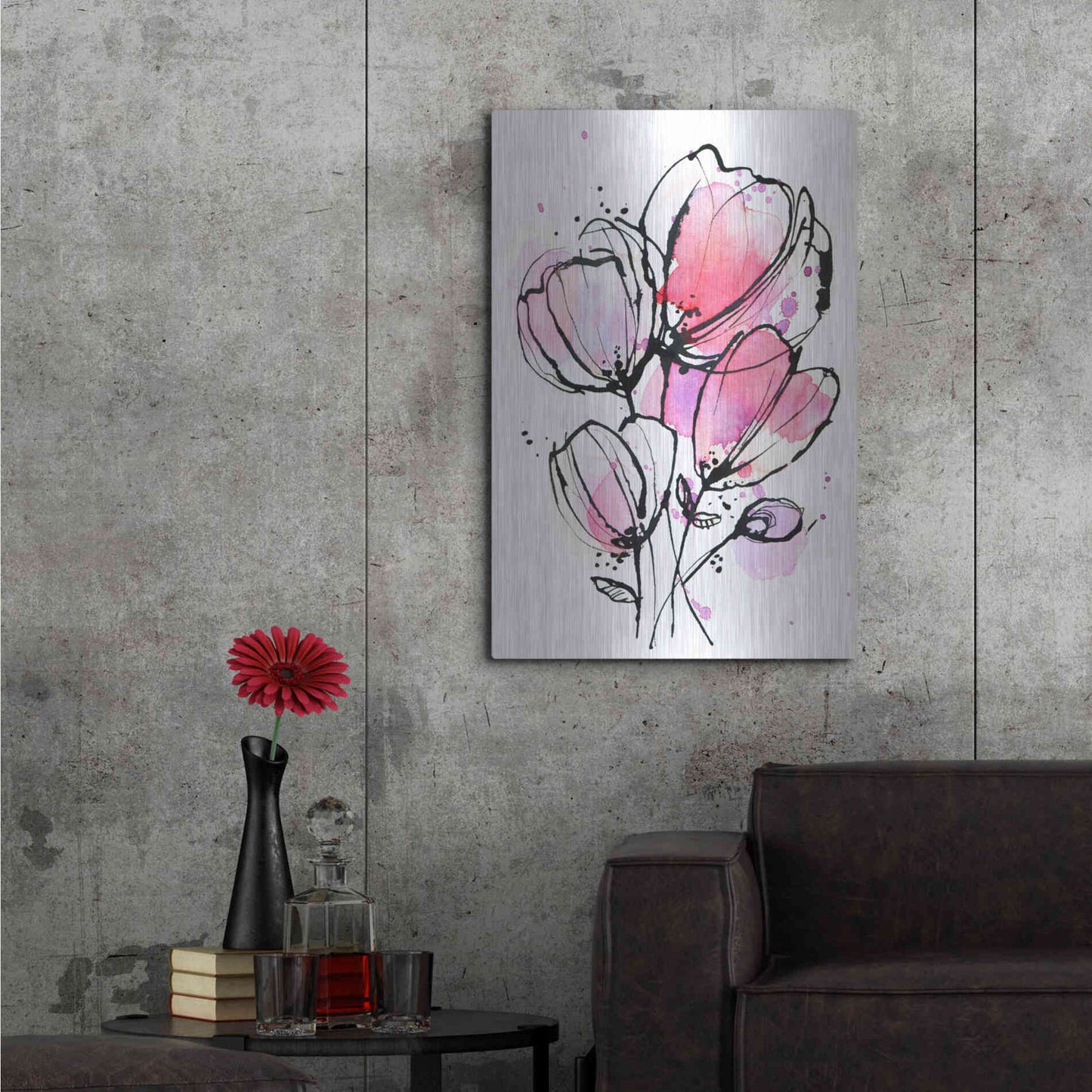 Luxe Metal Art 'Pink Mod 1' by Lesia Binkin Metal Wall Art,24x36