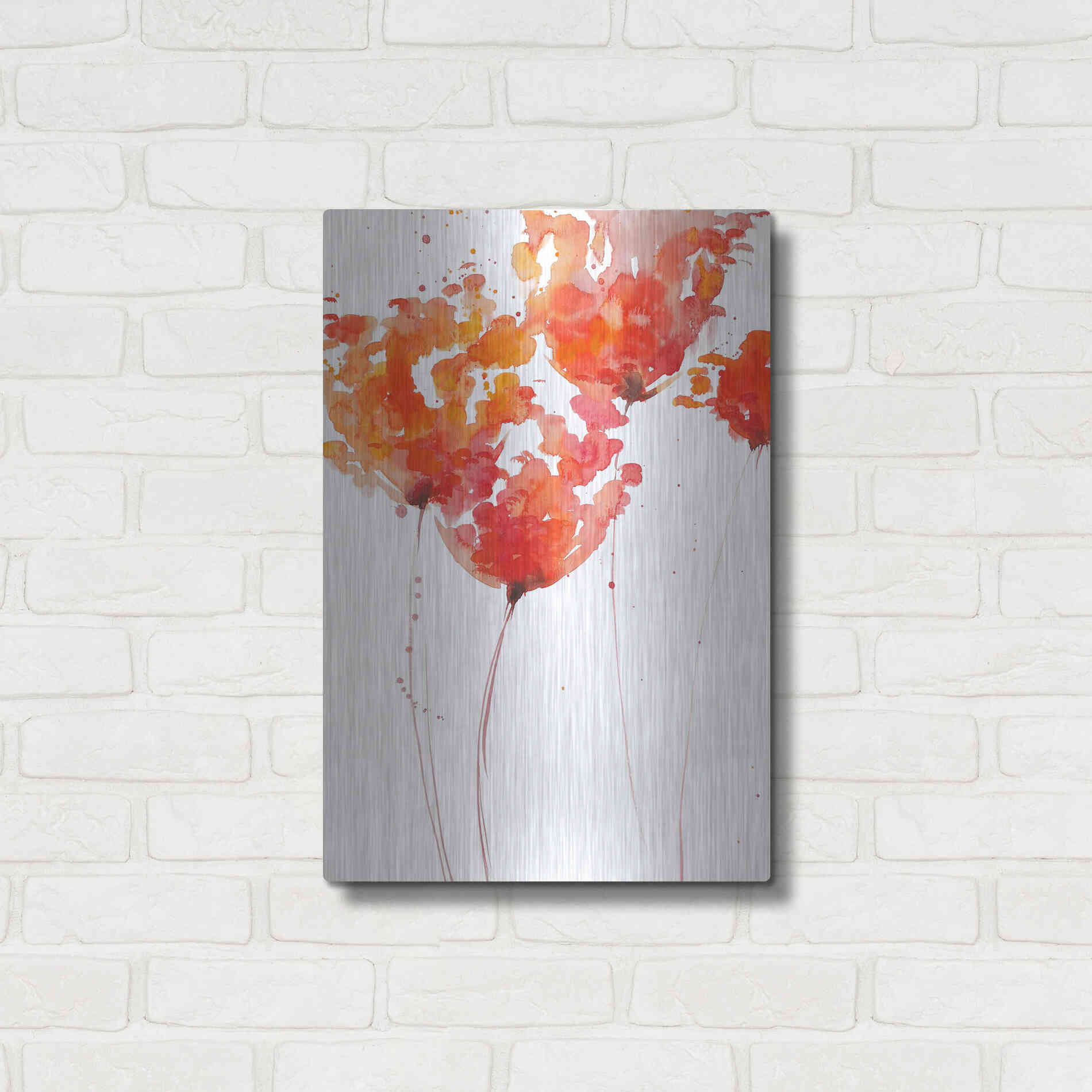 Luxe Metal Art 'Tangerine Tango 1' by Lesia Binkin Metal Wall Art,16x24
