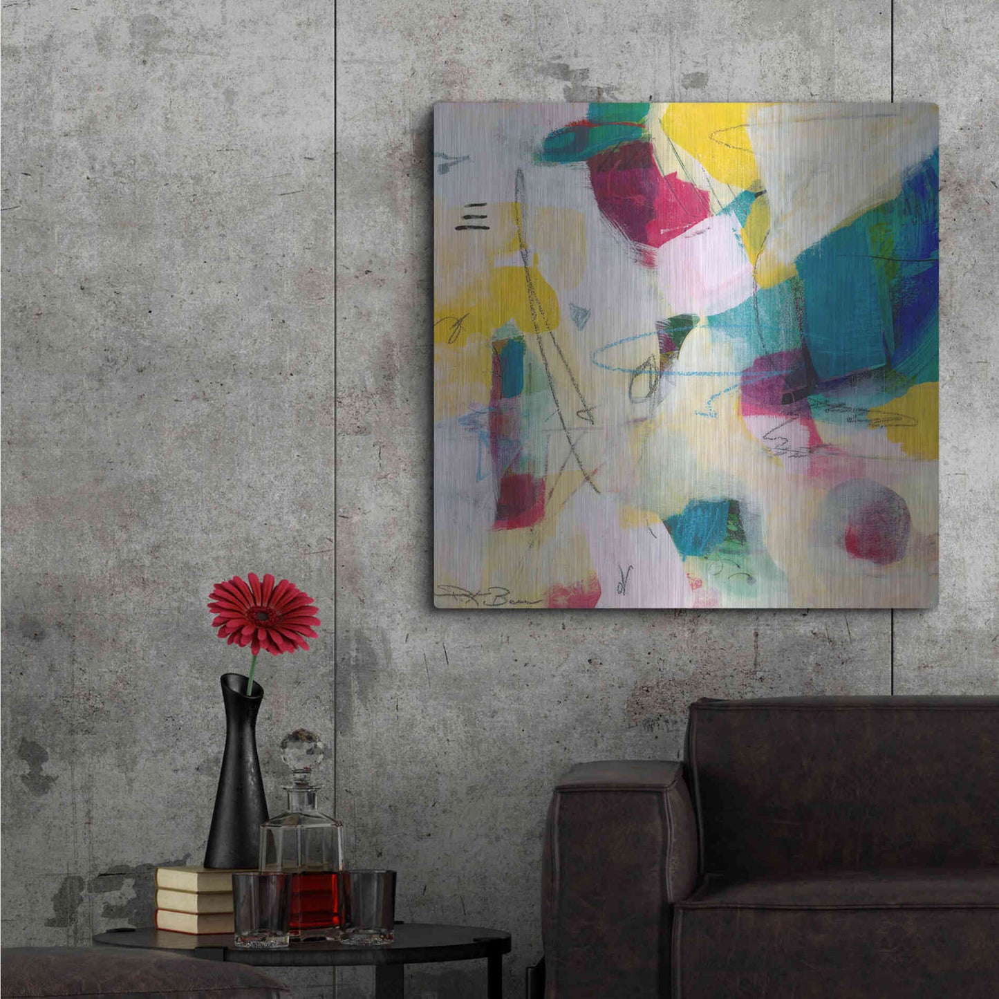 Luxe Metal Art 'Oide 3' by Pamela K. Beer Metal Wall Art,36x36