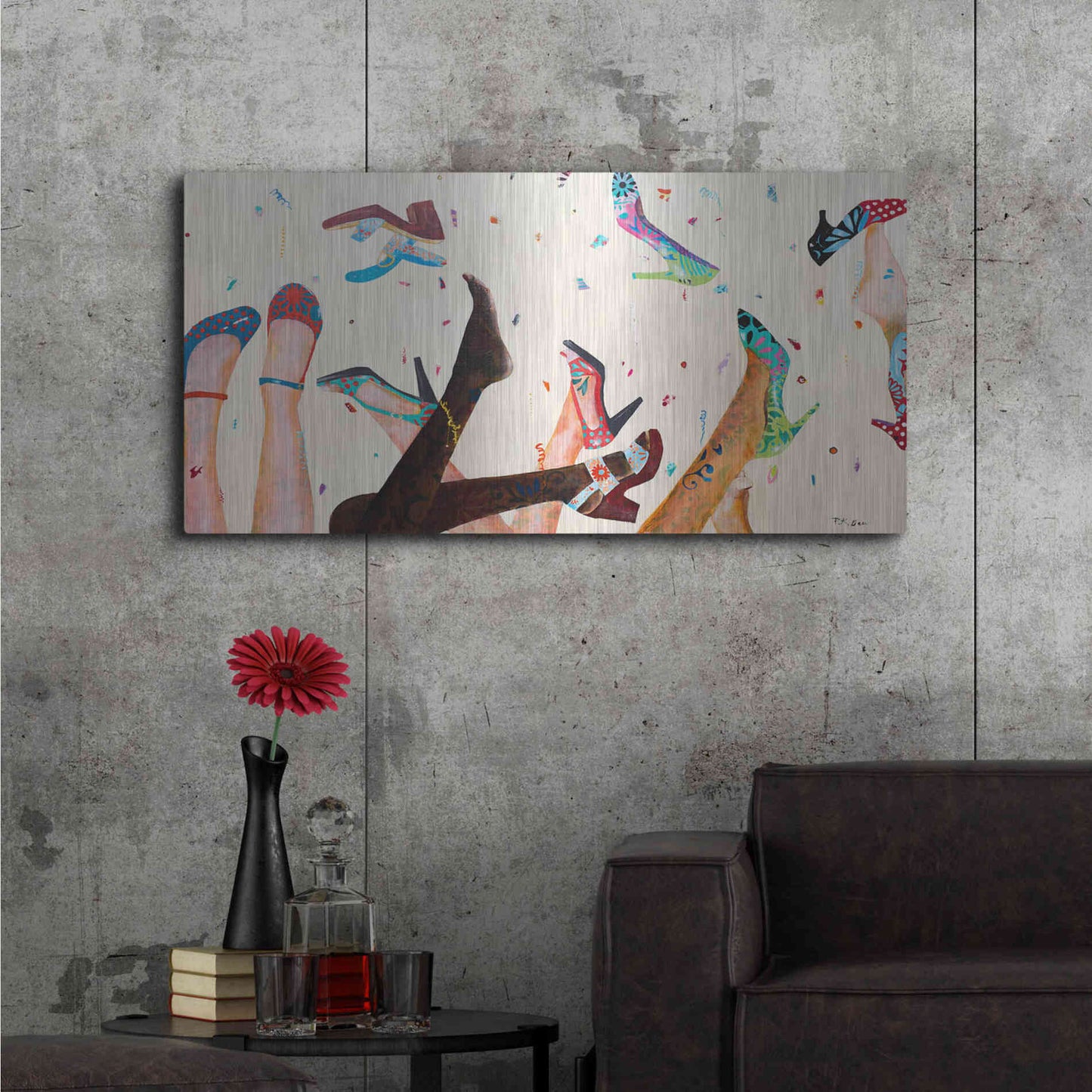 Luxe Metal Art 'Opening Day at the Salon' by Pamela K. Beer Metal Wall Art,48x24