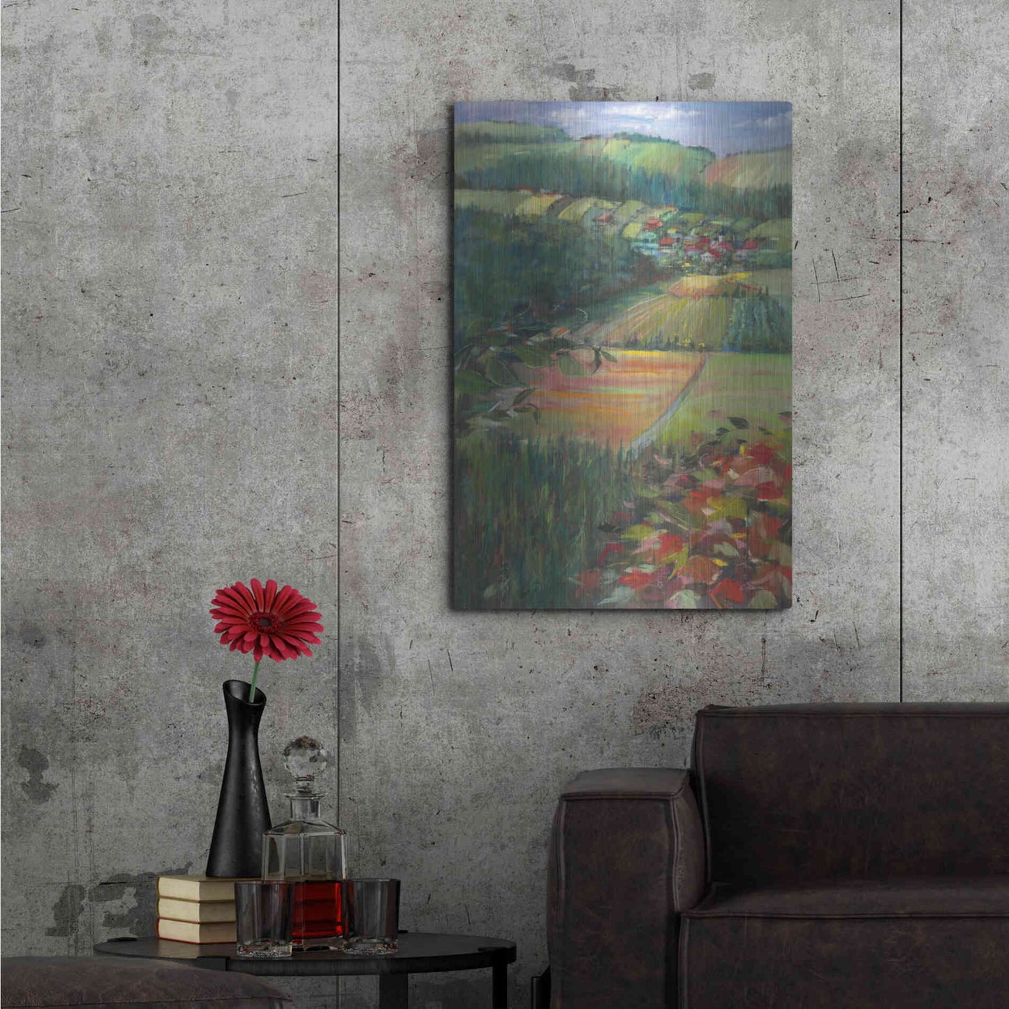 Luxe Metal Art 'Country Fields' by Carol Rowan, Metal Wall Art,24x36