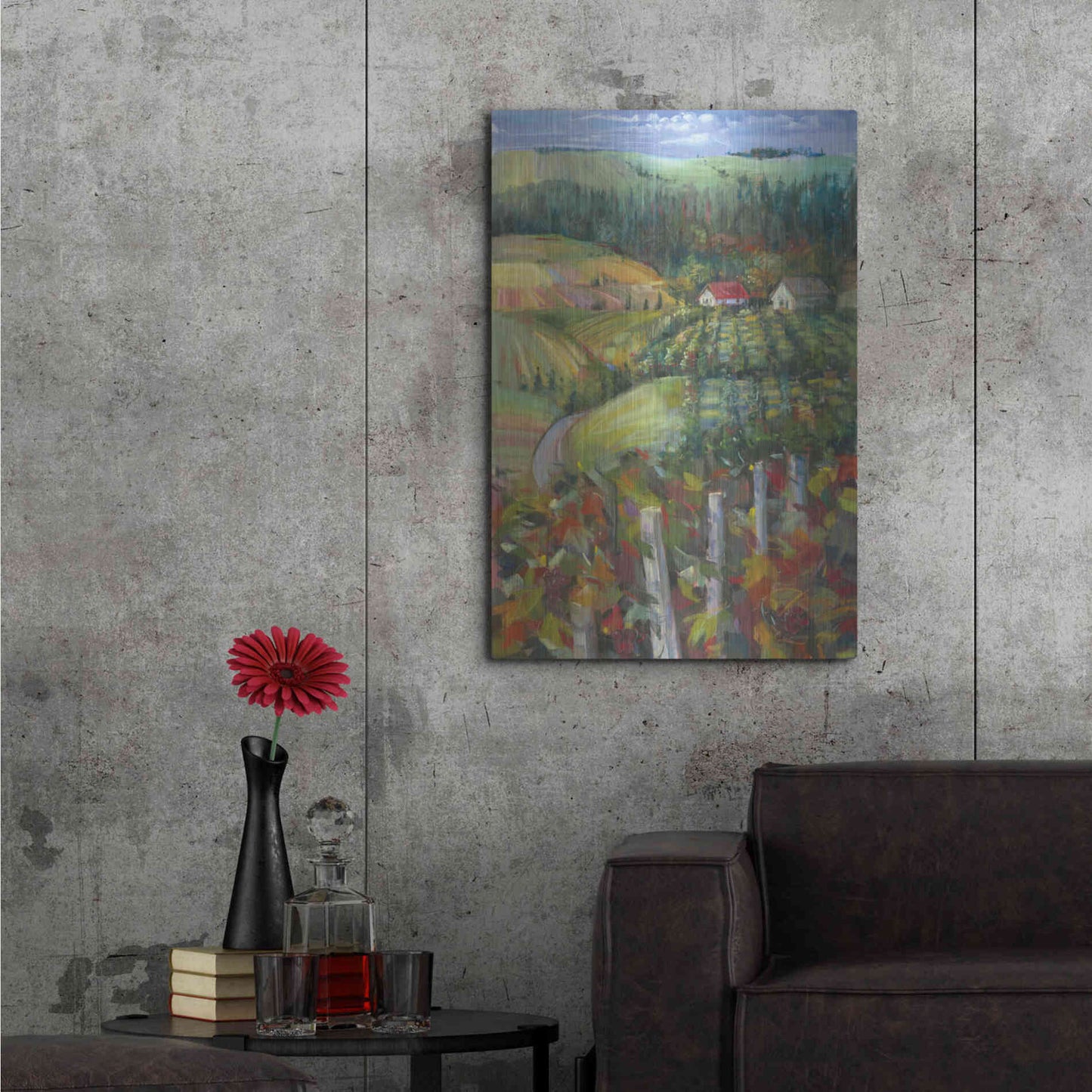 Luxe Metal Art 'Quiet Farm Field' by Carol Rowan, Metal Wall Art,24x36