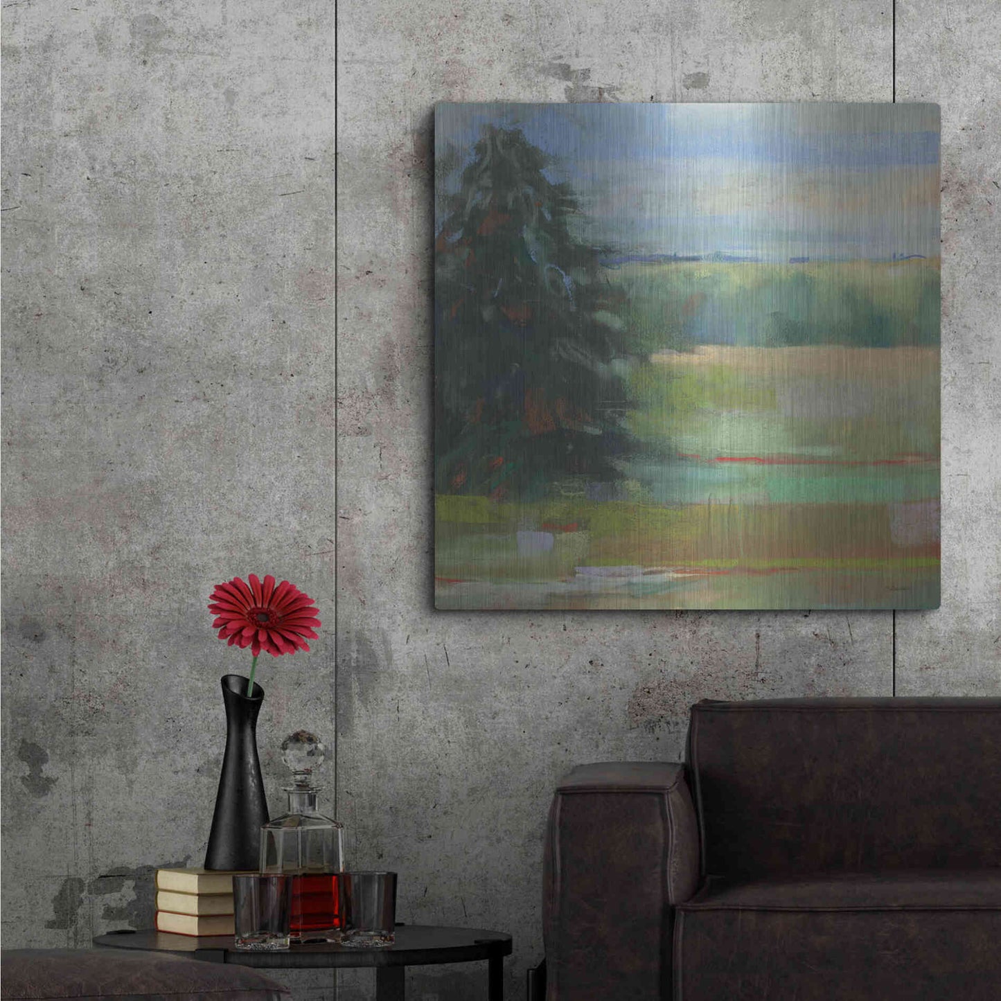 Luxe Metal Art 'Abstract Field I' by Carol Rowan, Metal Wall Art,36x36