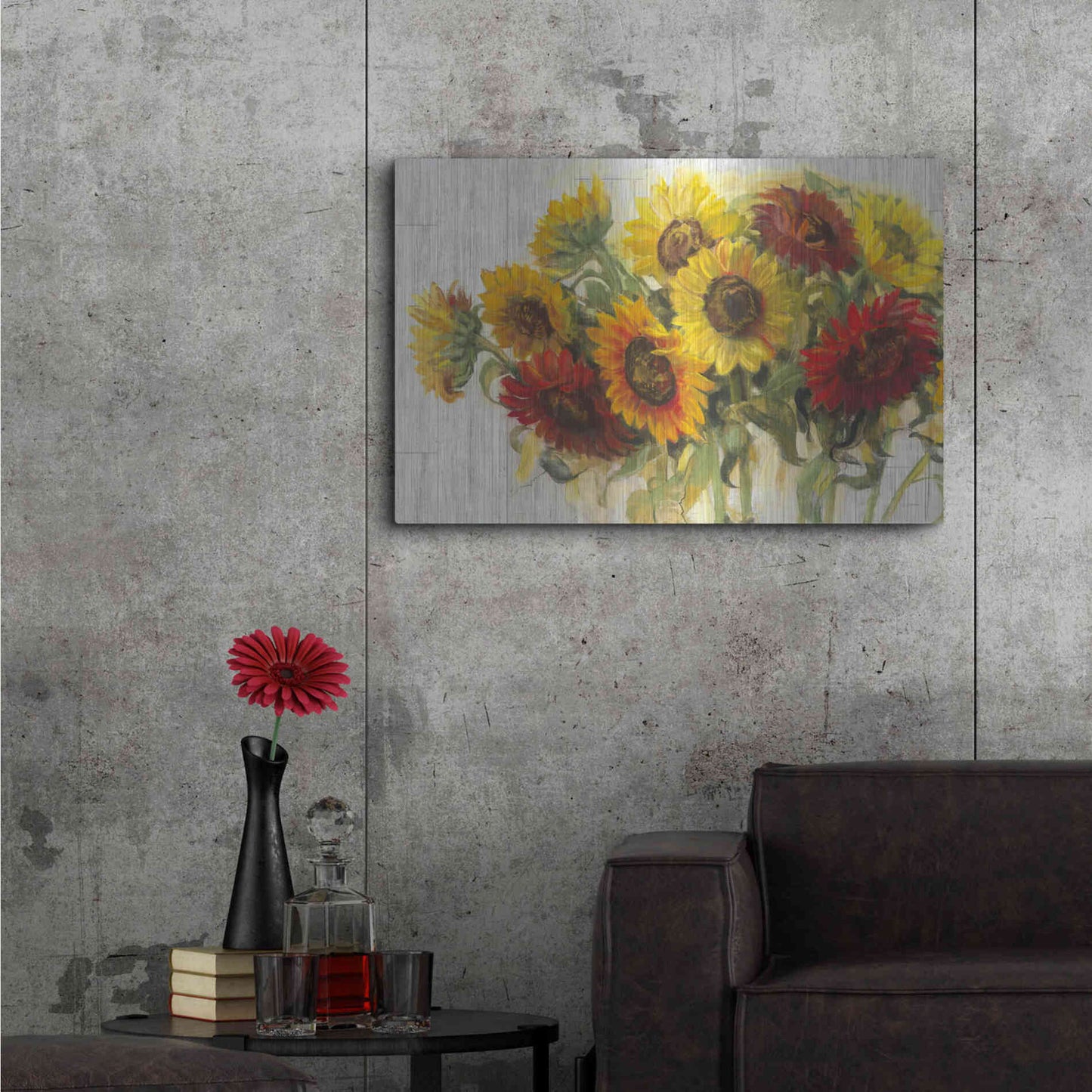 Luxe Metal Art 'Gathering Sun Crop On Wood' by Carol Rowan, Metal Wall Art,36x24