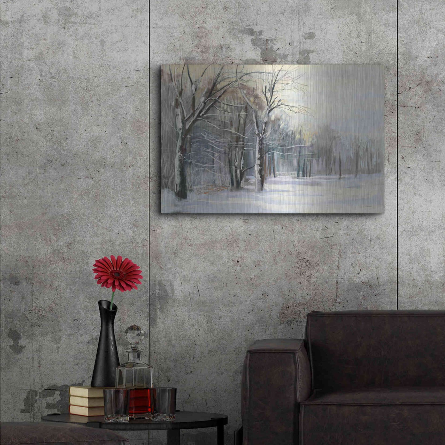 Luxe Metal Art 'Winter In The Park' by Carol Rowan, Metal Wall Art,36x24