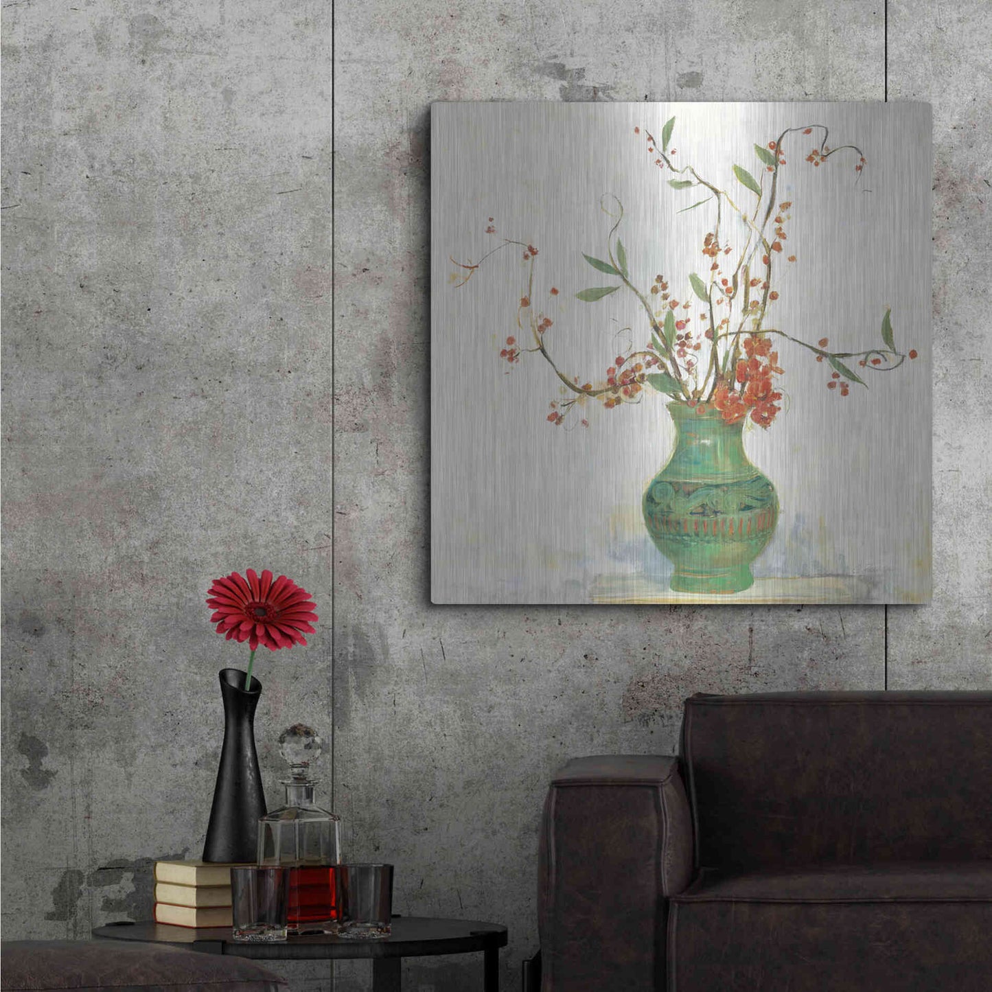 Luxe Metal Art 'Bittersweet II V2 White' by Carol Rowan, Metal Wall Art,36x36