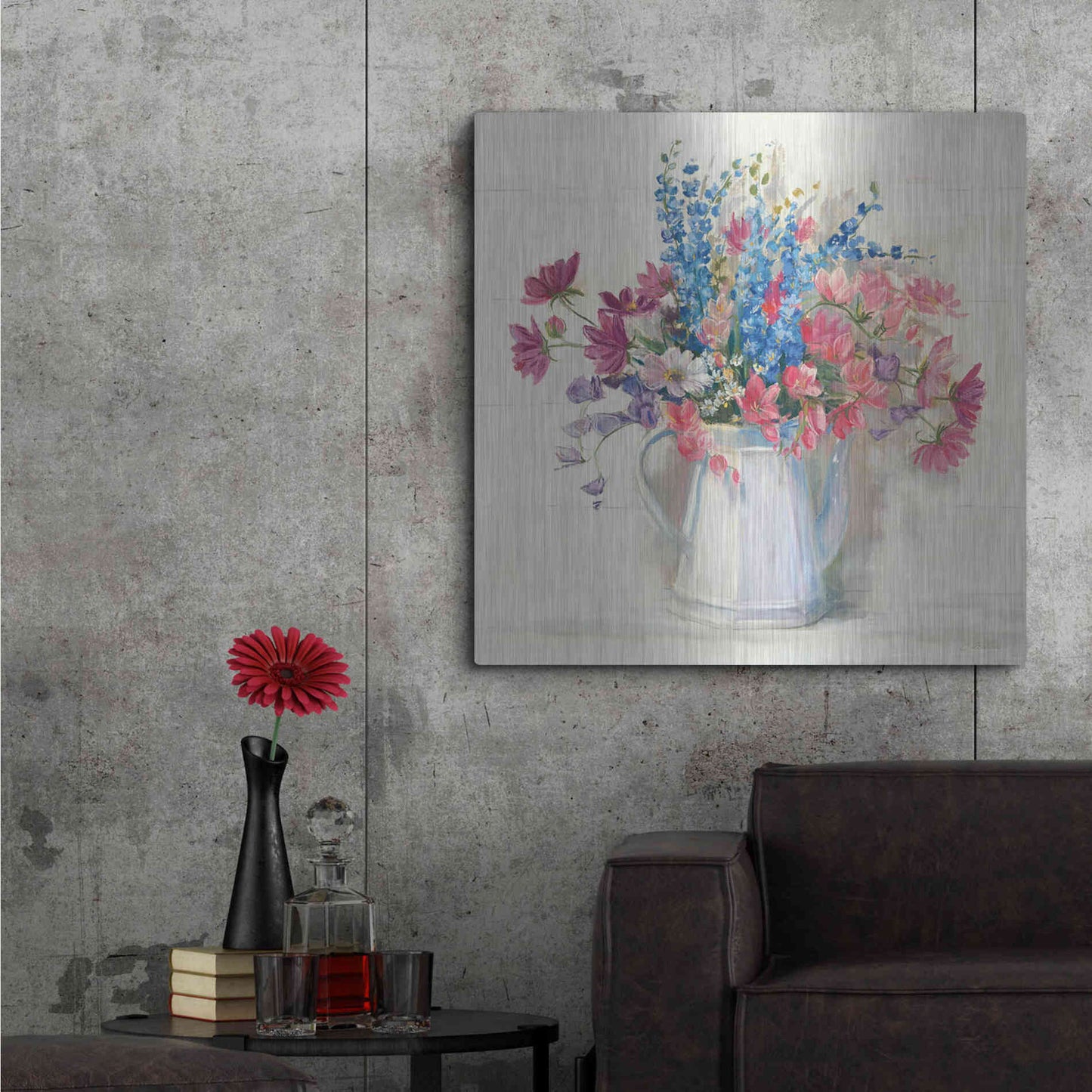 Luxe Metal Art 'Ironstone Bouquet I Bright' by Carol Rowan, Metal Wall Art,36x36