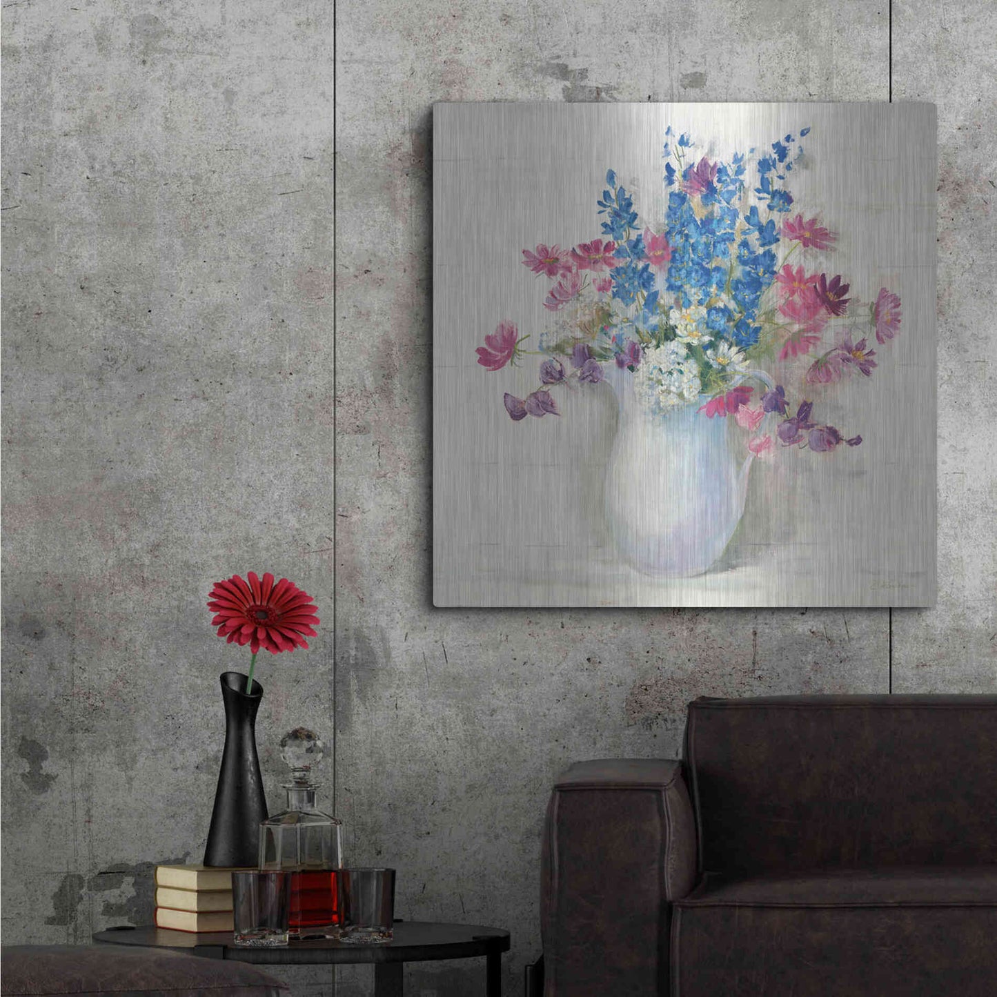 Luxe Metal Art 'Ironstone Bouquet II Bright' by Carol Rowan, Metal Wall Art,36x36