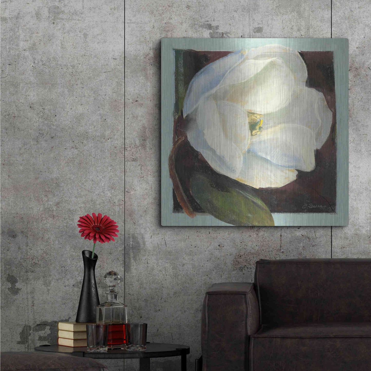Luxe Metal Art 'Magnolia I' by Carol Rowan, Metal Wall Art,36x36