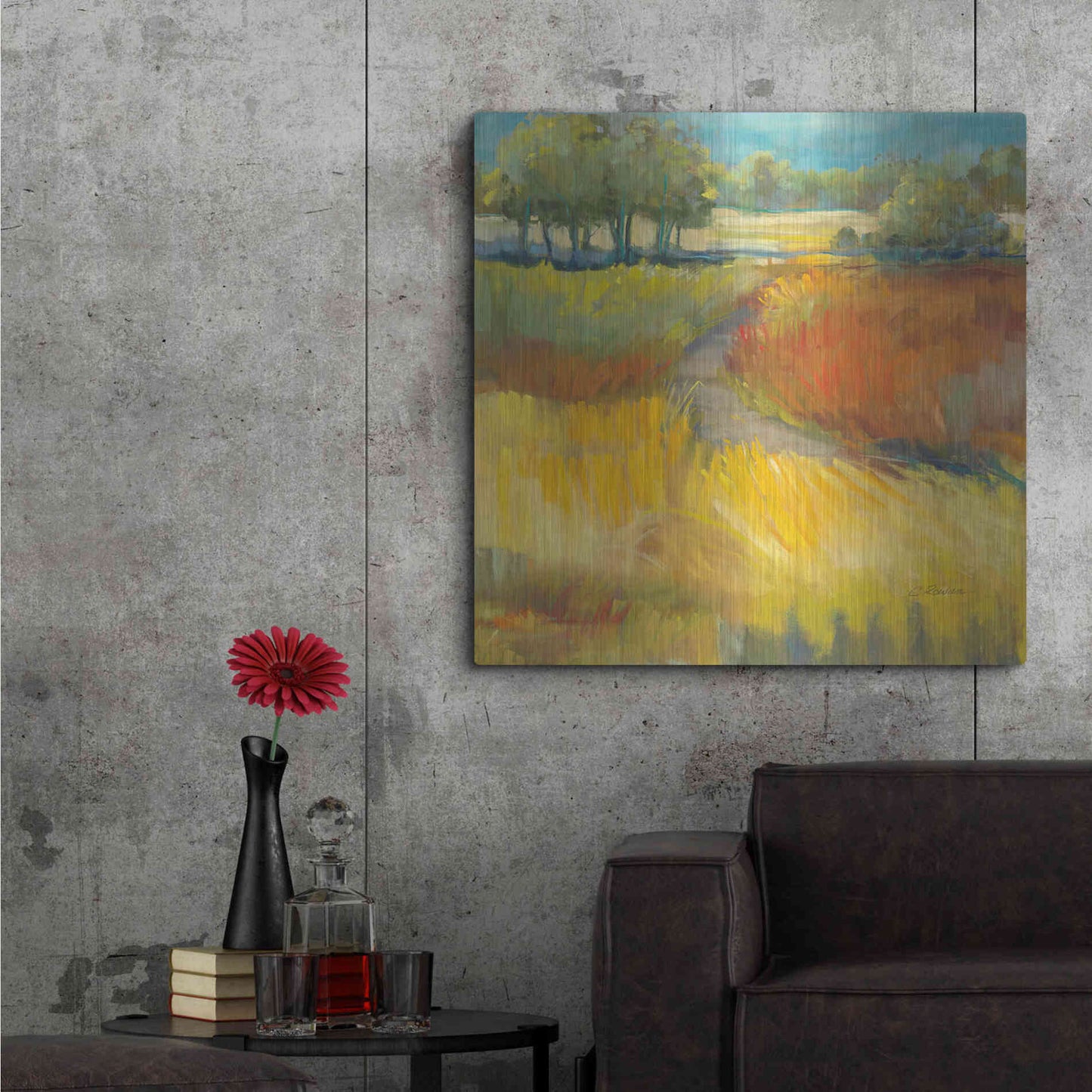 Luxe Metal Art 'Late Summer Landscape II' by Carol Rowan, Metal Wall Art,36x36