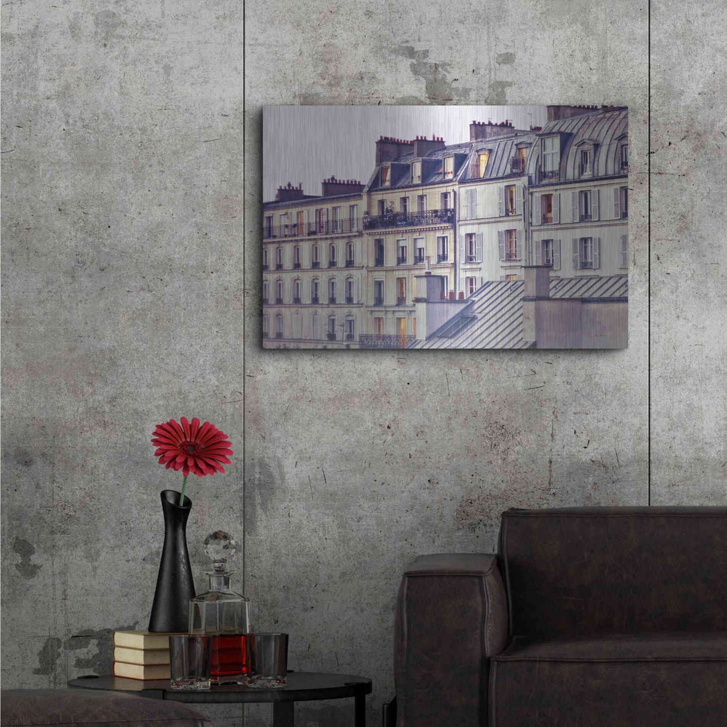 Luxe Metal Art 'Bon Nuit Paris' by Keri Bevan, Metal Wall Art,36x24