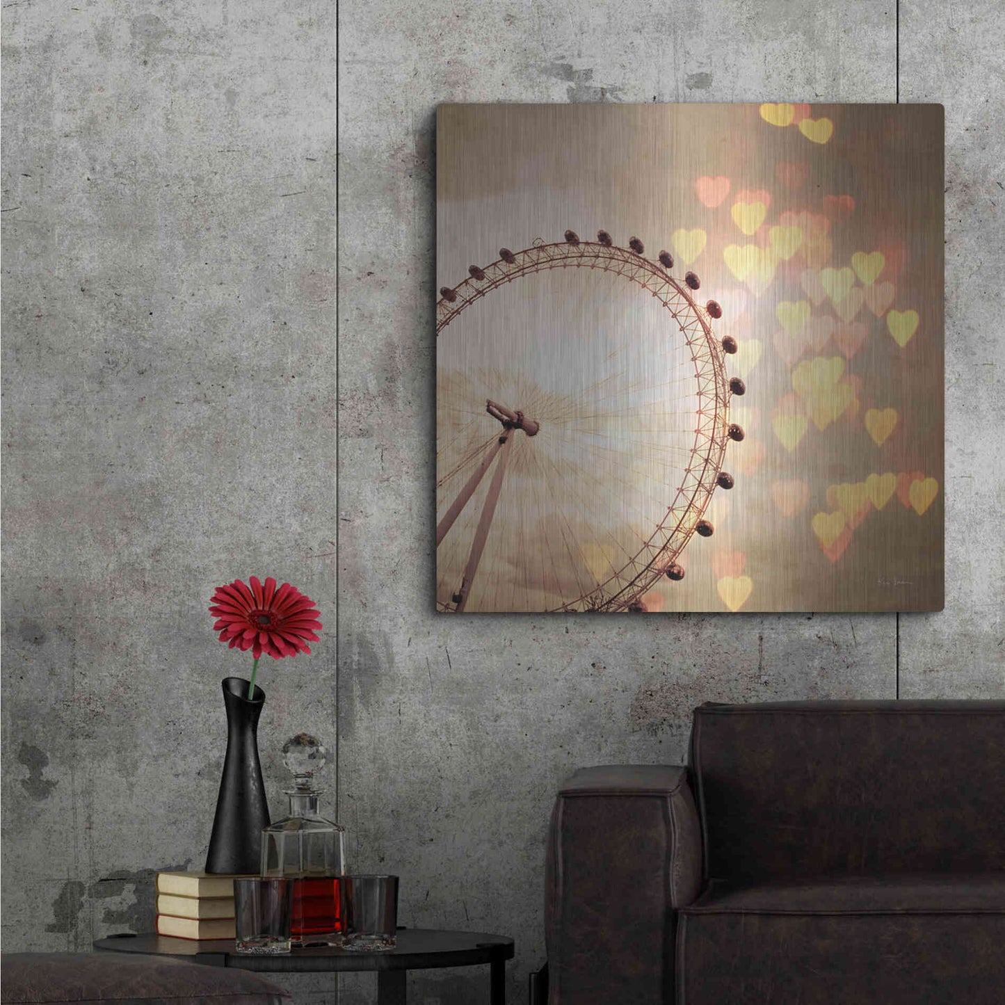 Luxe Metal Art 'In Love With London' by Keri Bevan, Metal Wall Art,36x36