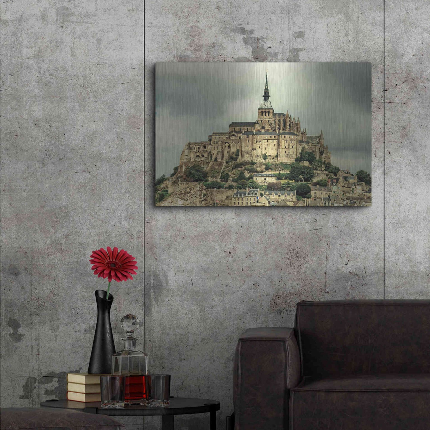 Luxe Metal Art 'Mont St. Michel' by Keri Bevan, Metal Wall Art,36x24