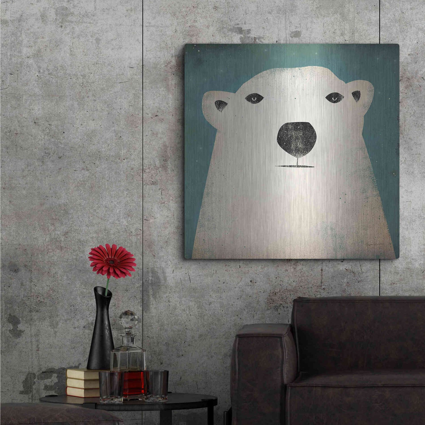 Luxe Metal Art 'Polar Bear' by Ryan Fowler, Metal Wall Art,36x36