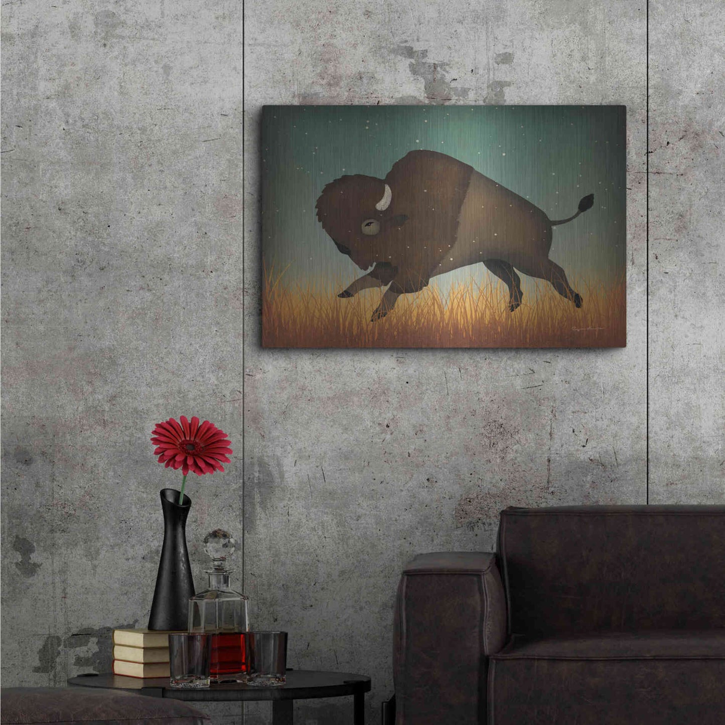 Luxe Metal Art 'Buffalo Bison II' by Ryan Fowler, Metal Wall Art,36x24