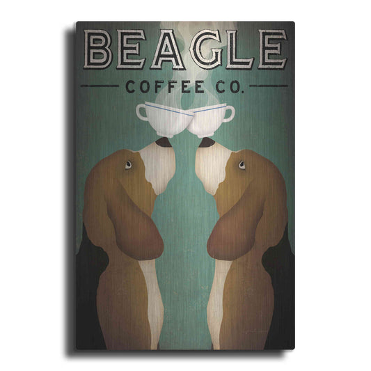 Luxe Metal Art 'Beagle Coffee Co' by Ryan Fowler, Metal Wall Art