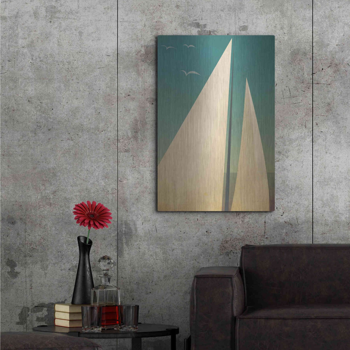 Luxe Metal Art 'Sails I' by Ryan Fowler, Metal Wall Art,24x36