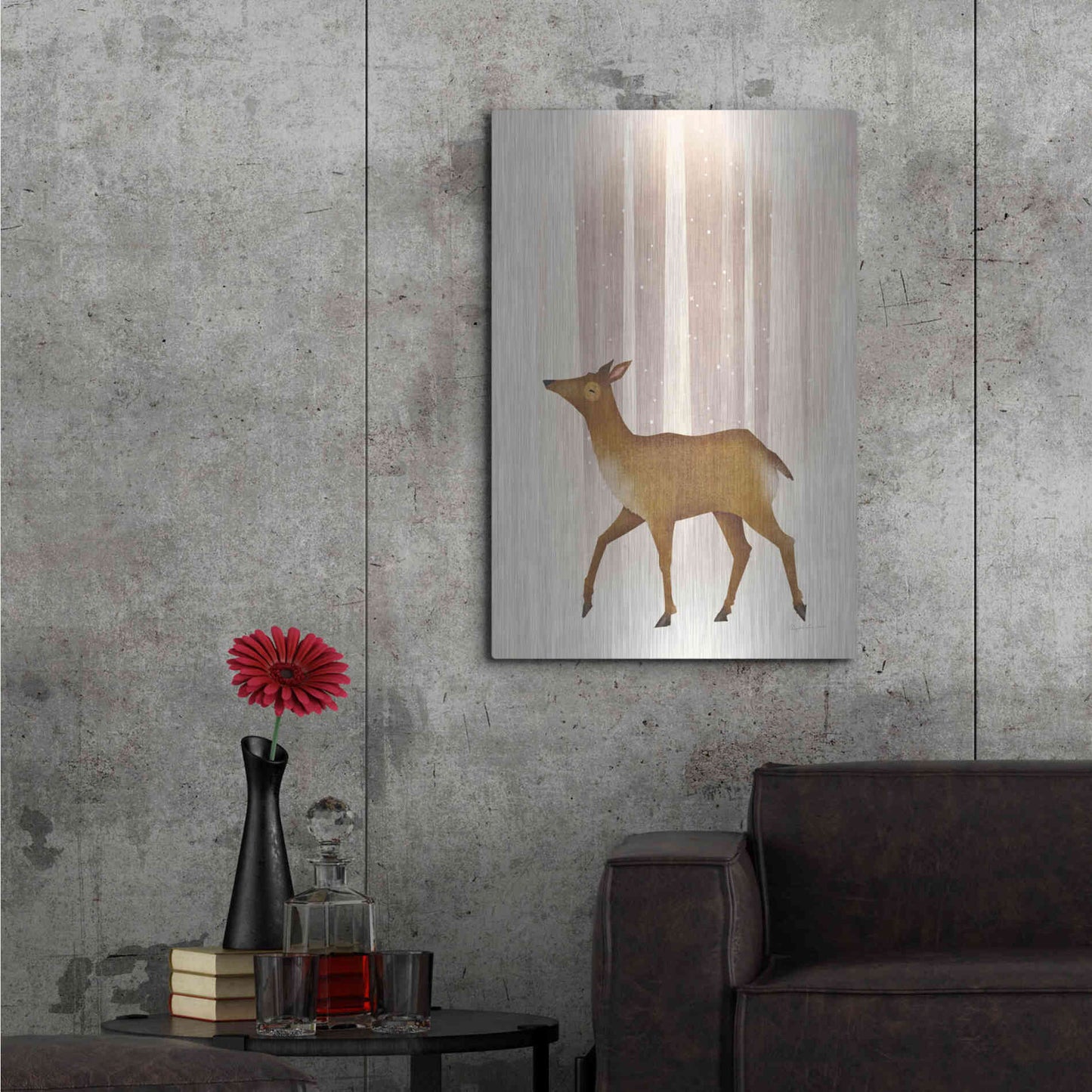 Luxe Metal Art 'Snowy Doe' by Ryan Fowler, Metal Wall Art,24x36