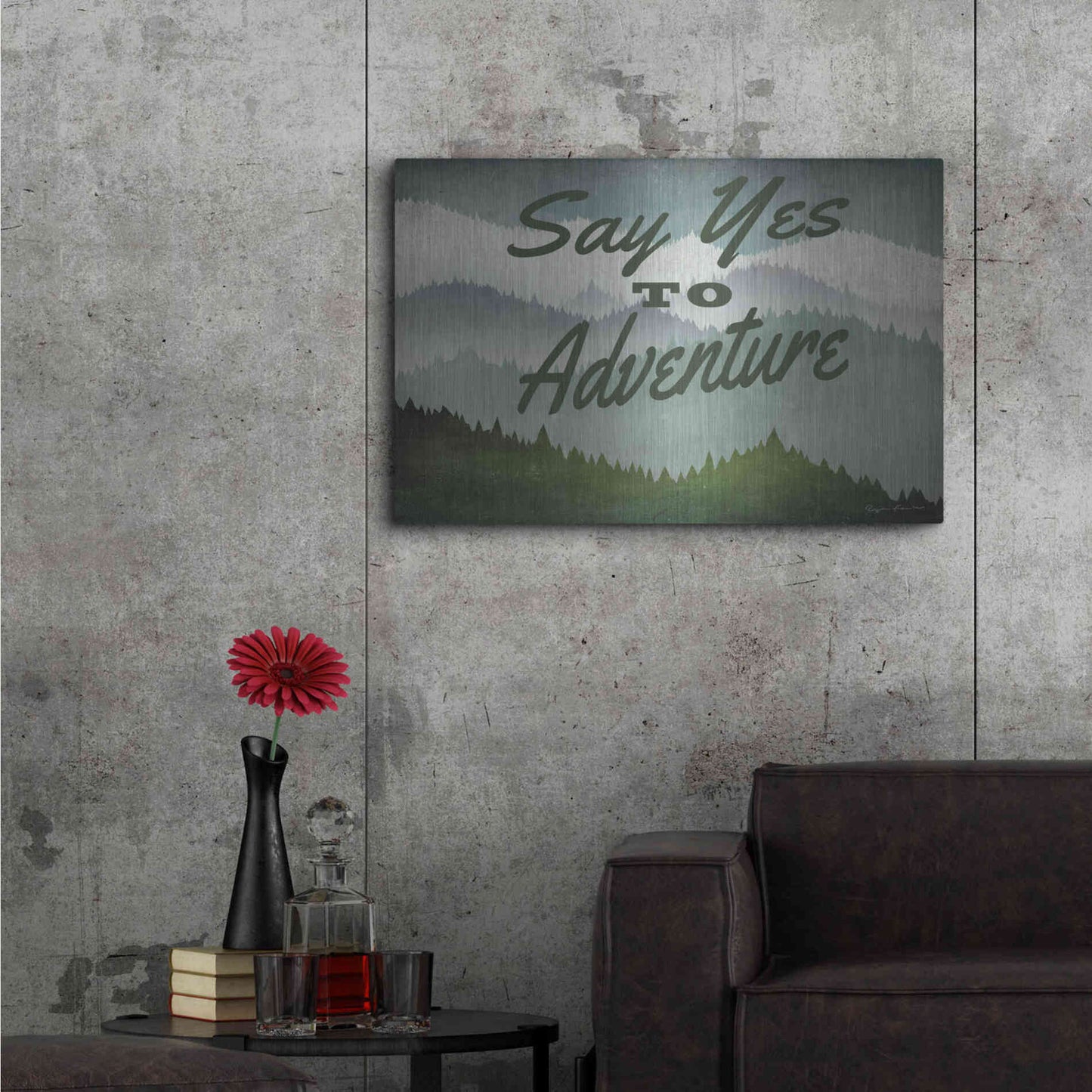 Luxe Metal Art 'Say Yes To Adventure' by Ryan Fowler, Metal Wall Art,36x24