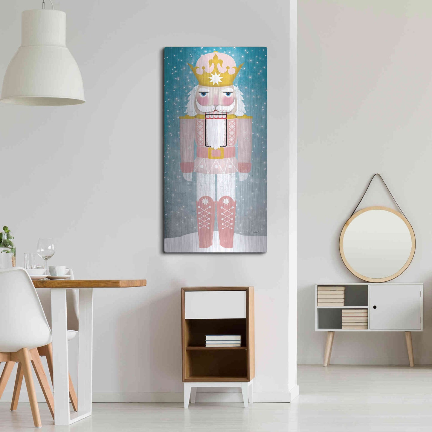 Luxe Metal Art 'Nutcracker III Blush' by Ryan Fowler, Metal Wall Art,24x48