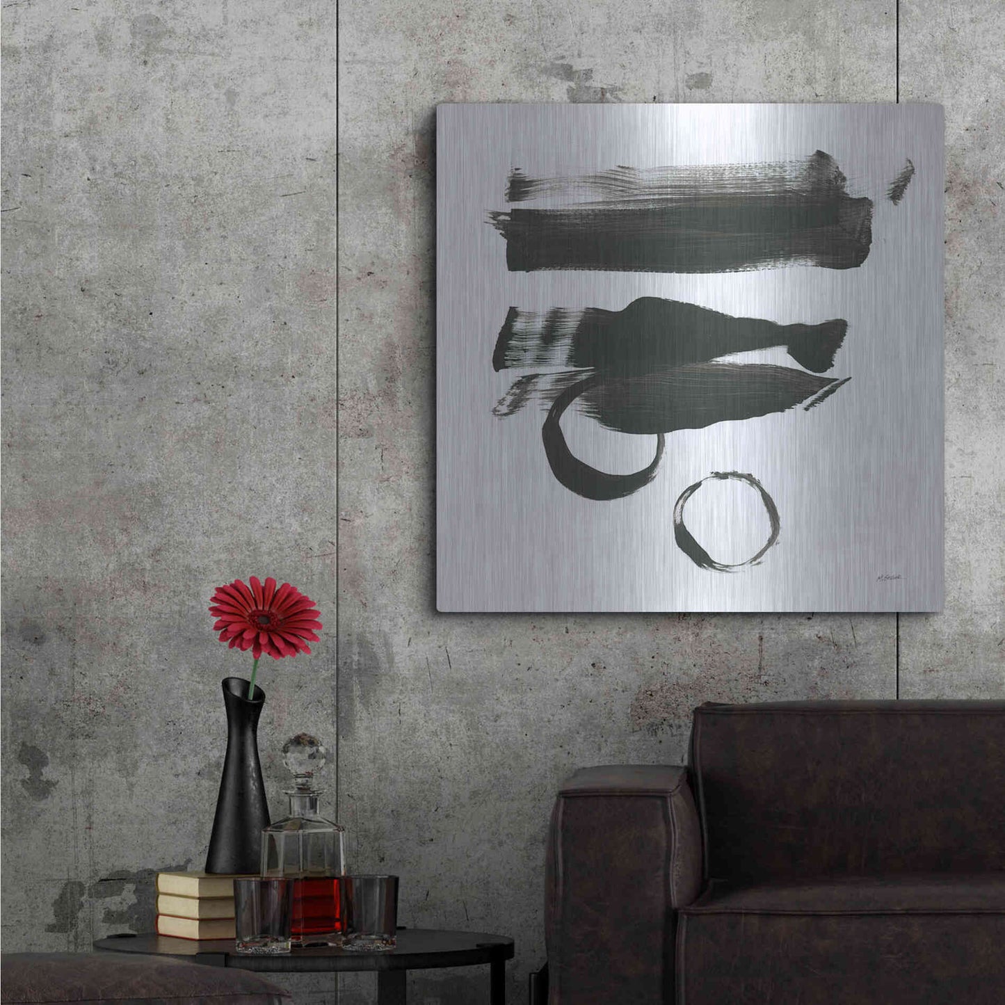 Luxe Metal Art 'Gold And Black Elements XVI' by Mike Schick, Metal Wall Art,36x36