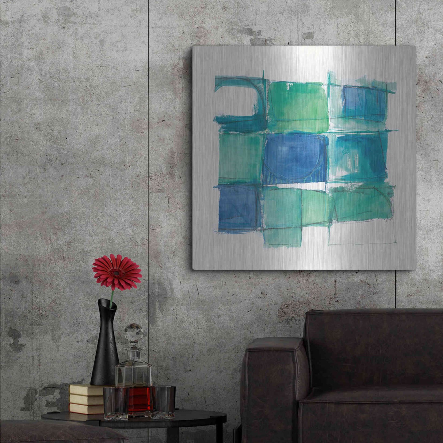 Luxe Metal Art '131 West 3rd Street Square II On White' by Mike Schick, Metal Wall Art,36x36