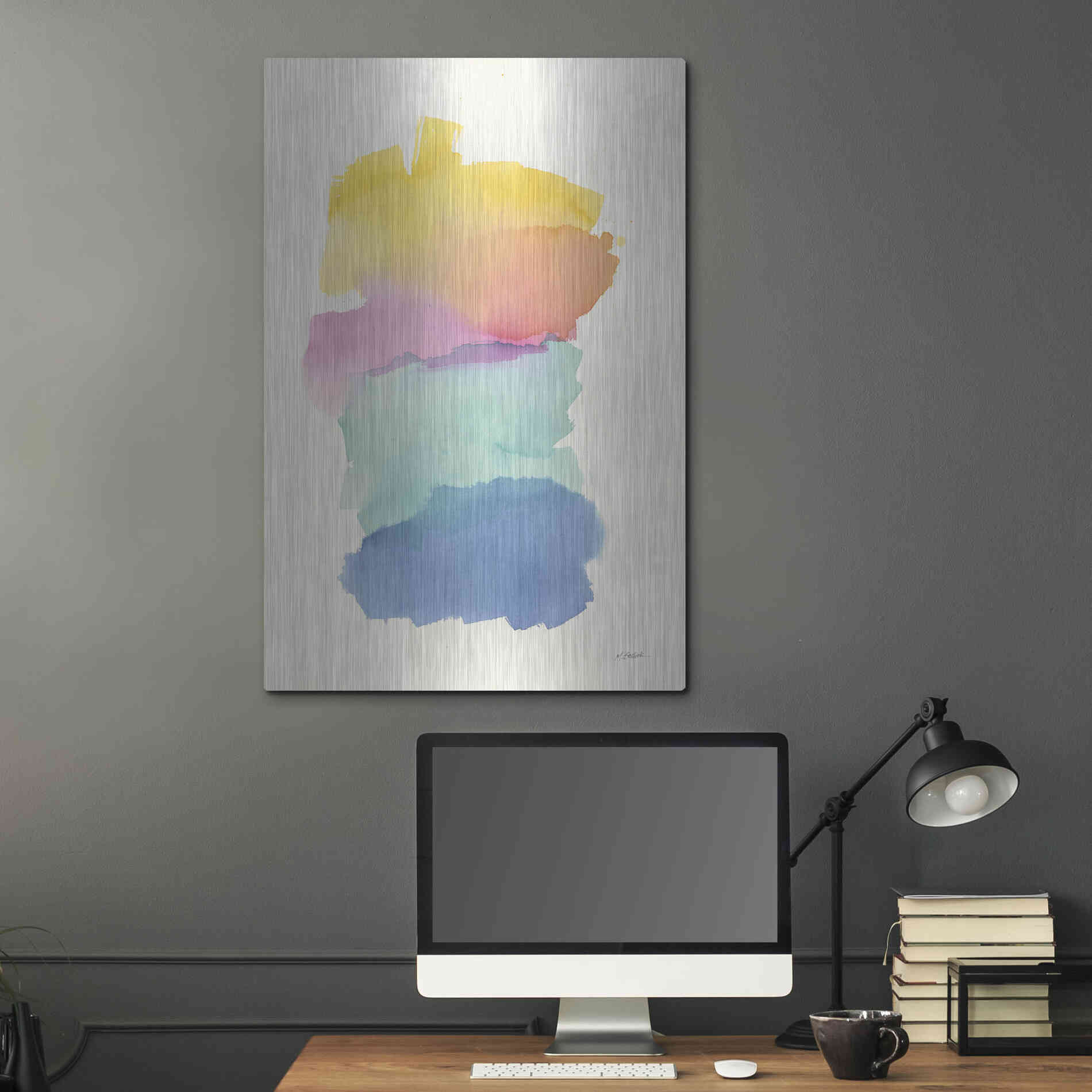 Luxe Metal Art 'Colorburst I' by Mike Schick, Metal Wall Art,24x36