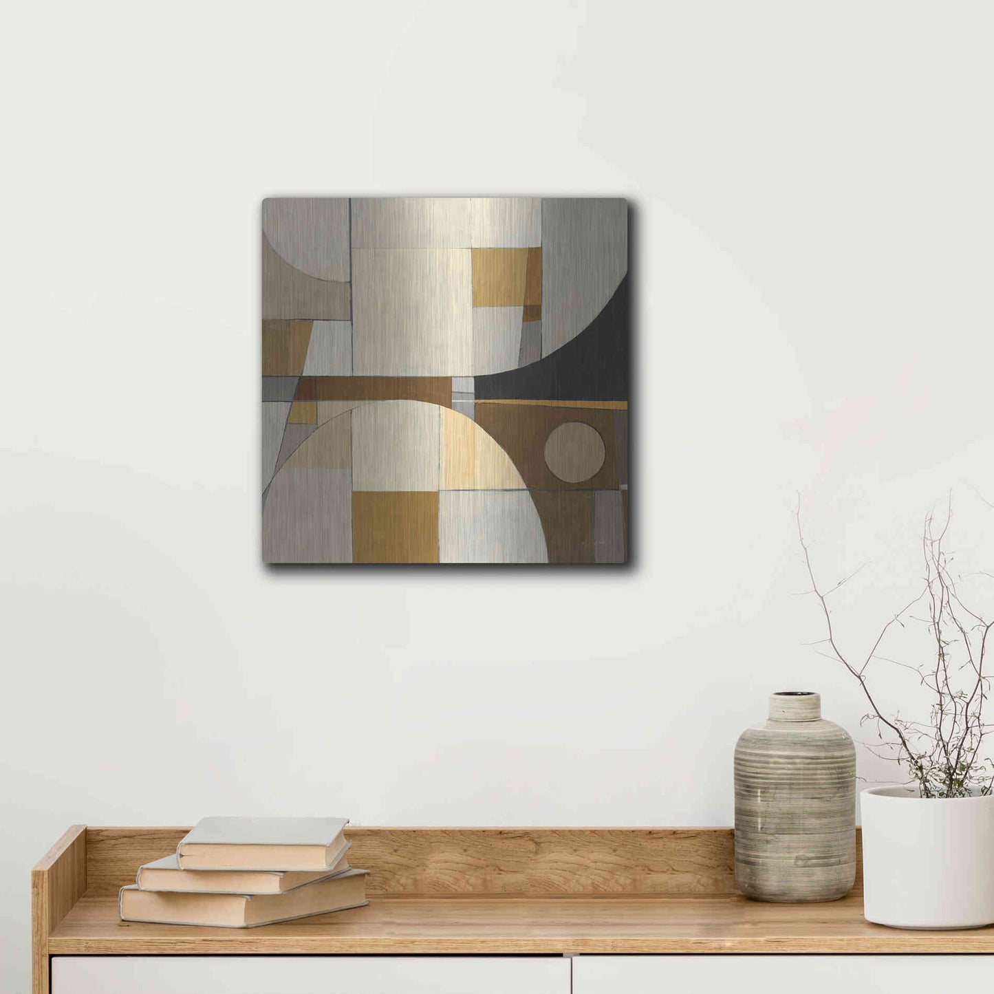Luxe Metal Art 'Champagne IV Crop' by Mike Schick, Metal Wall Art,12x12
