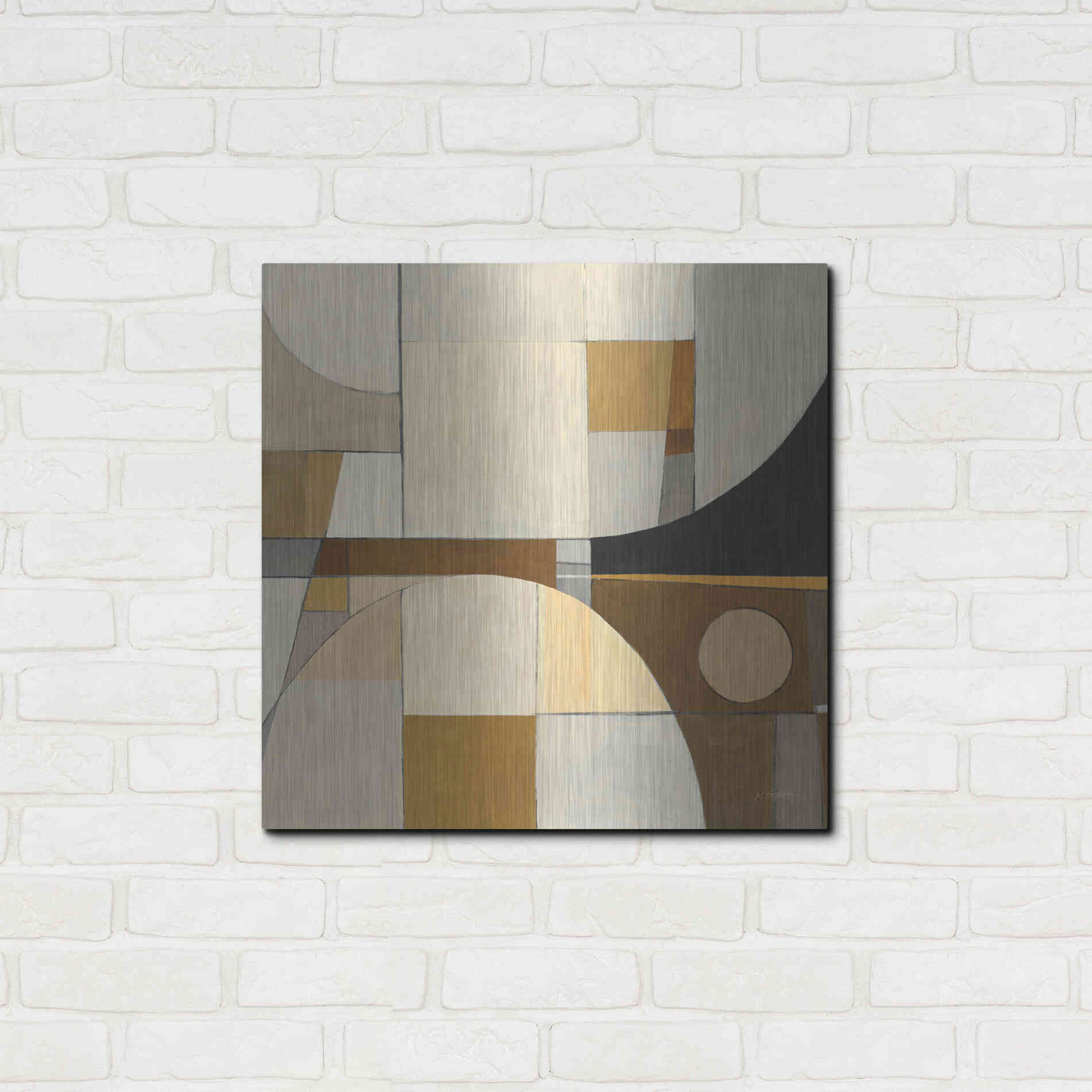 Luxe Metal Art 'Champagne IV Crop' by Mike Schick, Metal Wall Art,24x24
