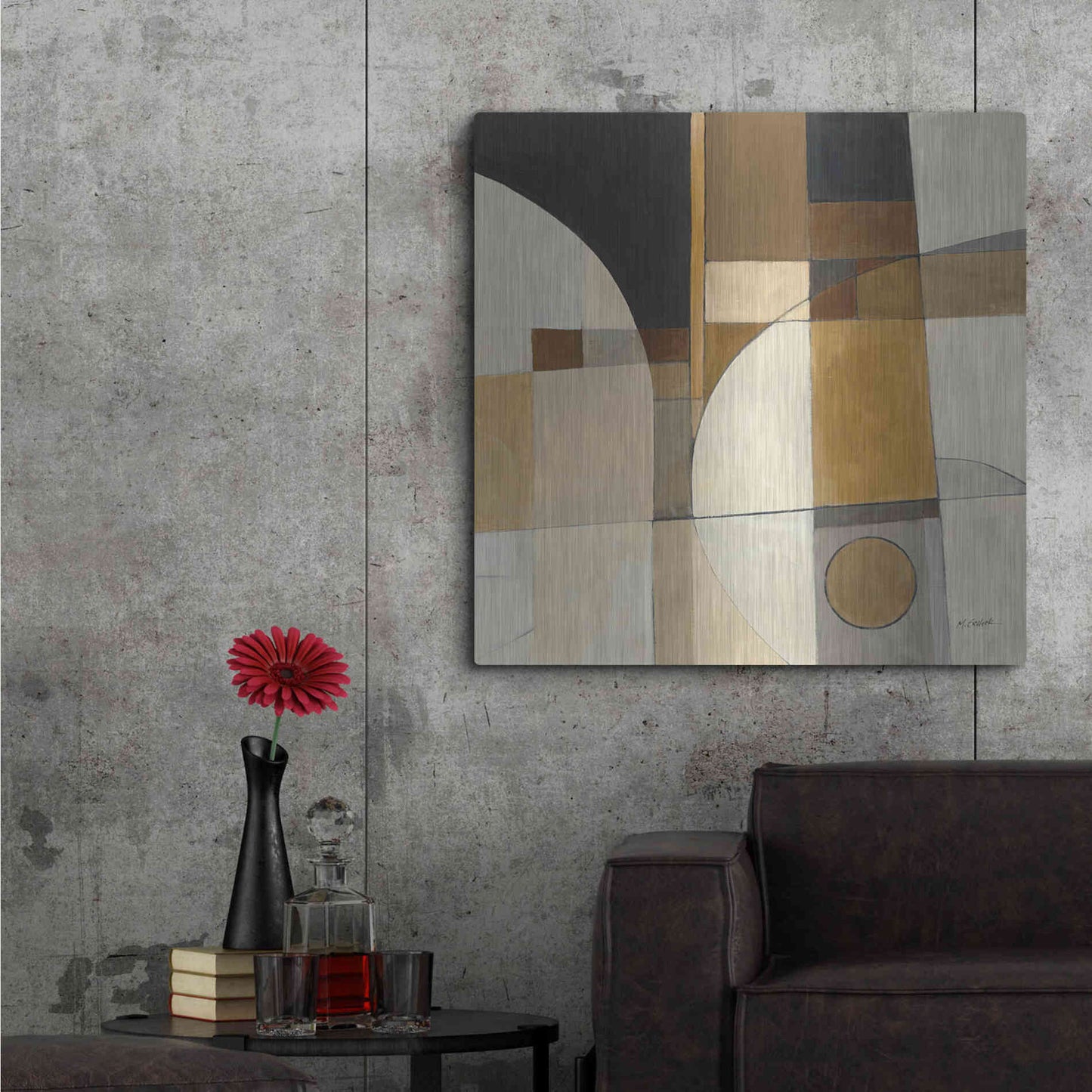 Luxe Metal Art 'Champagne III Crop' by Mike Schick, Metal Wall Art,36x36