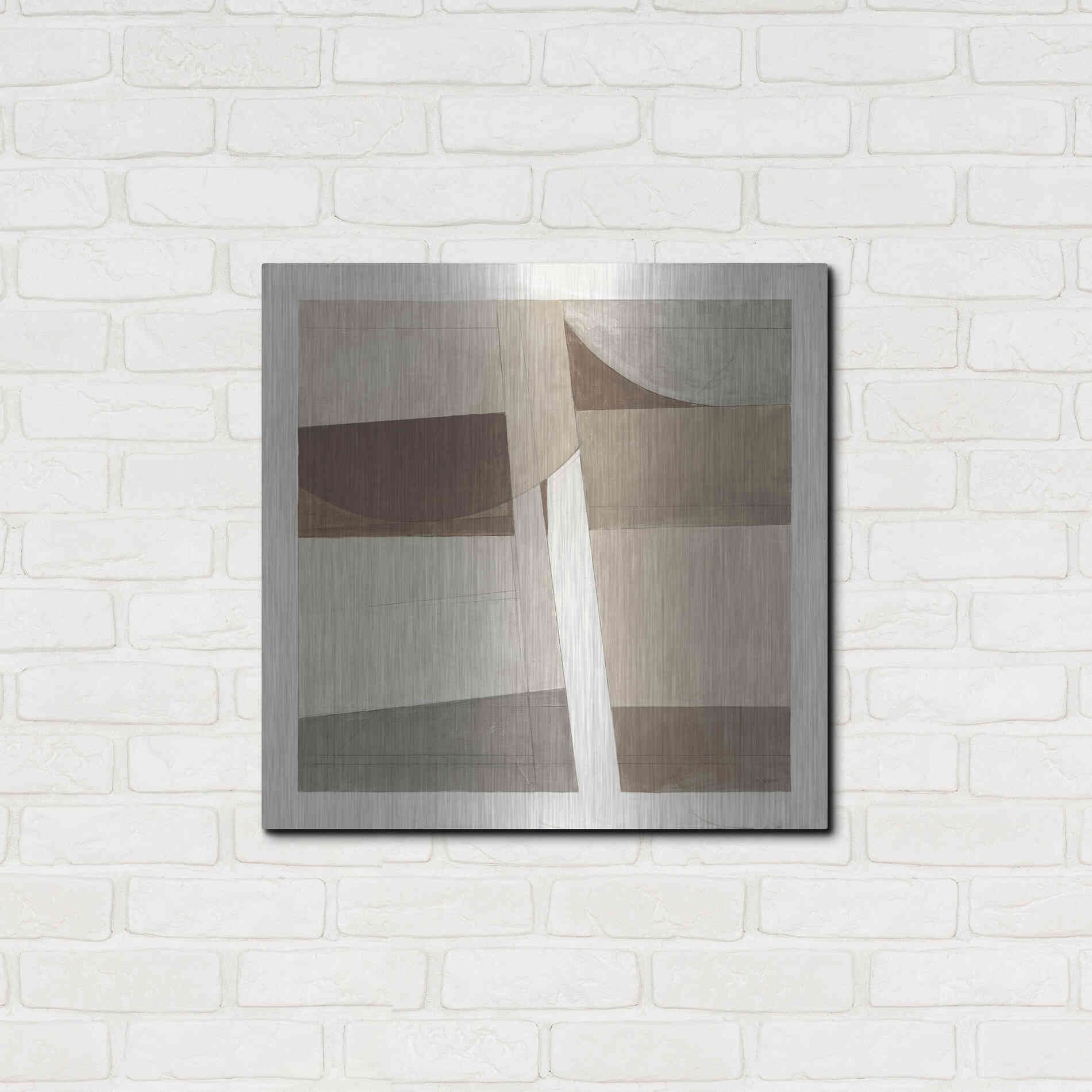 Luxe Metal Art 'Sunny Side Up Brown' by Mike Schick, Metal Wall Art,24x24