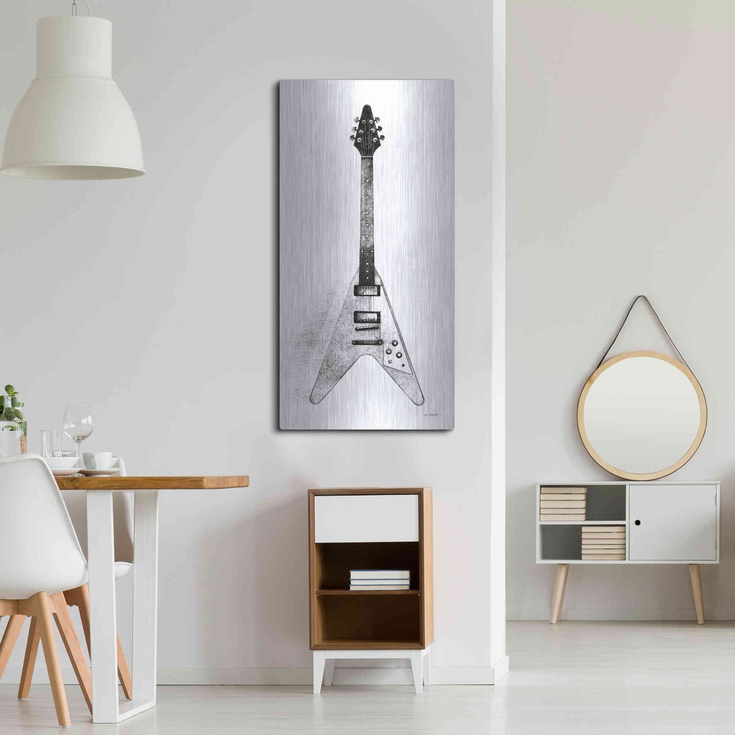 Luxe Metal Art 'Garage Band III' by Mike Schick, Metal Wall Art,24x48