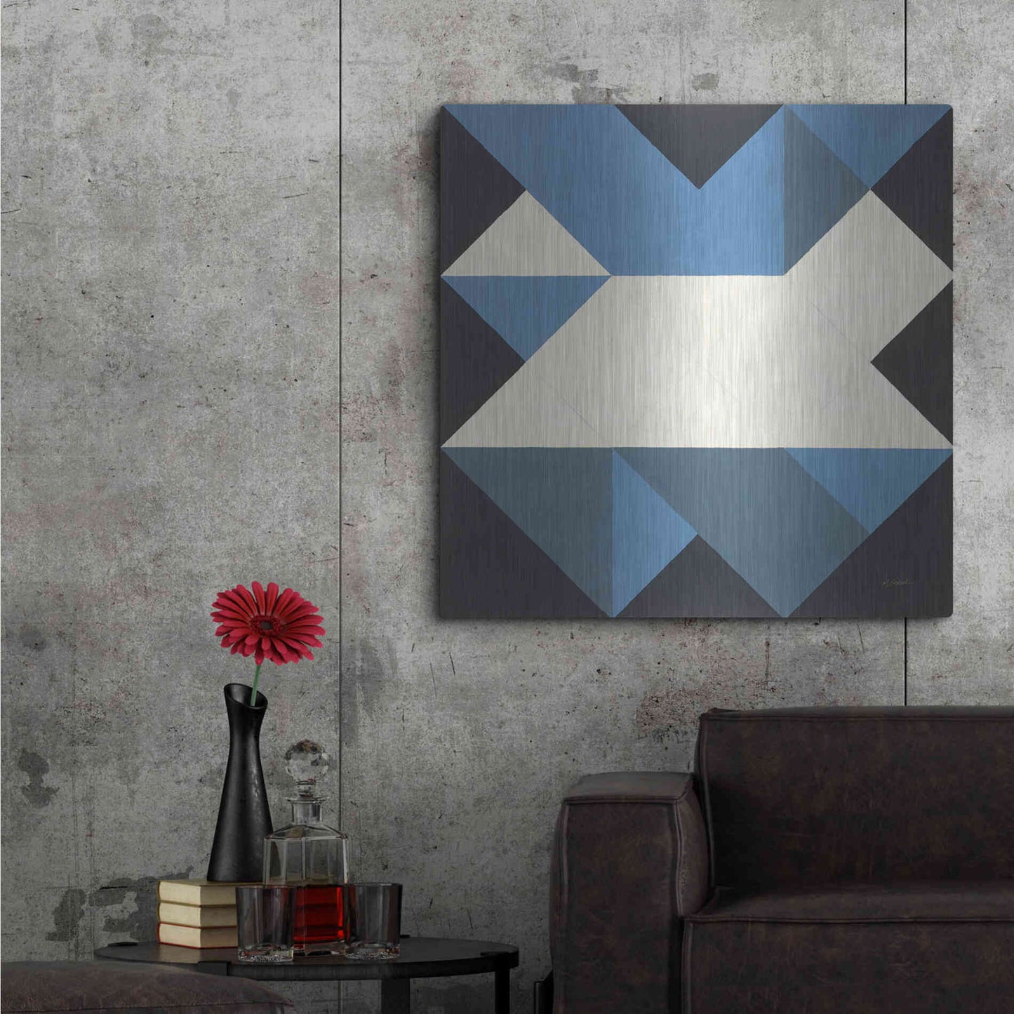 Luxe Metal Art 'Triangles III' by Mike Schick, Metal Wall Art,36x36