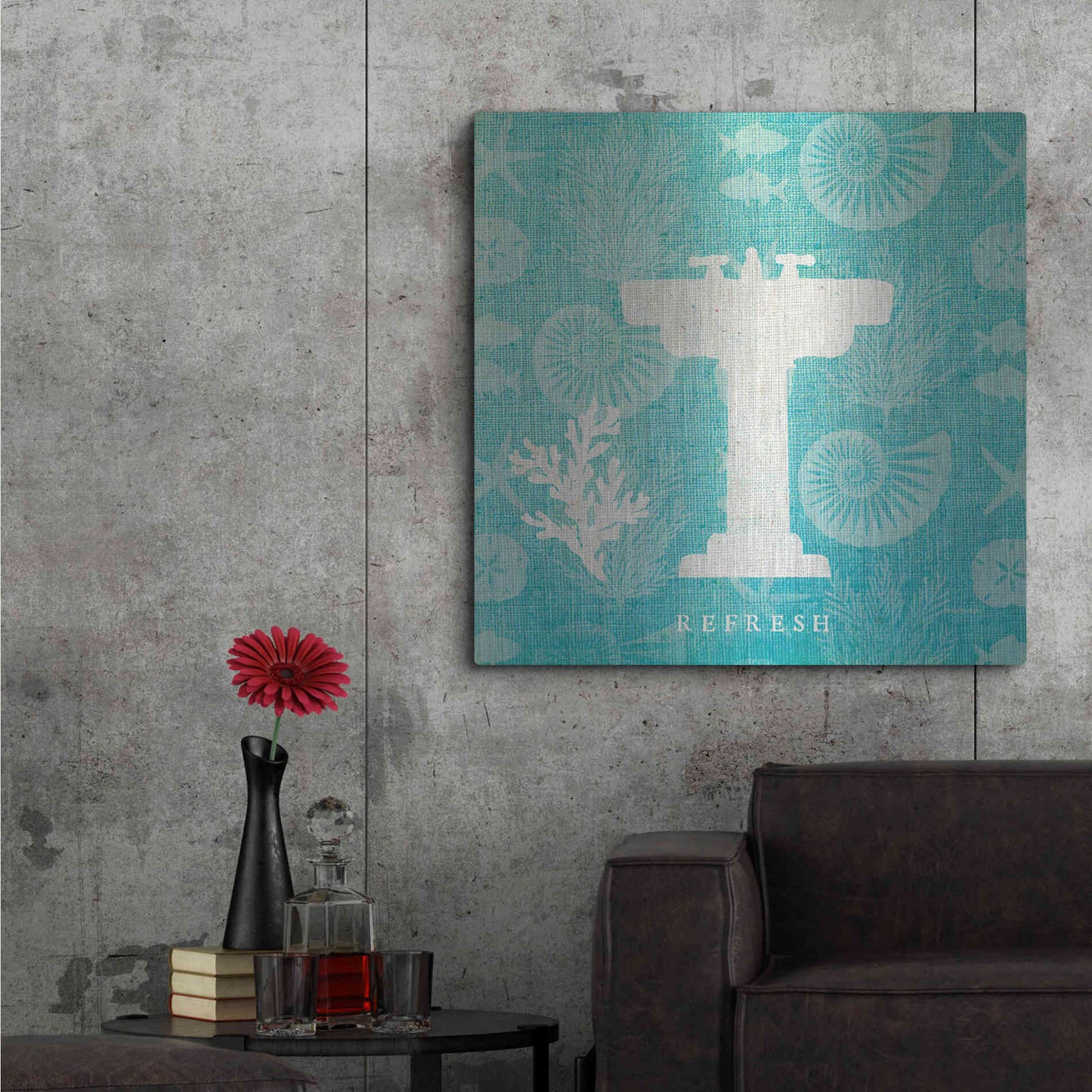 Luxe Metal Art 'Pacific Bath III' by Studio Mousseau, Metal Wall Art,36x36