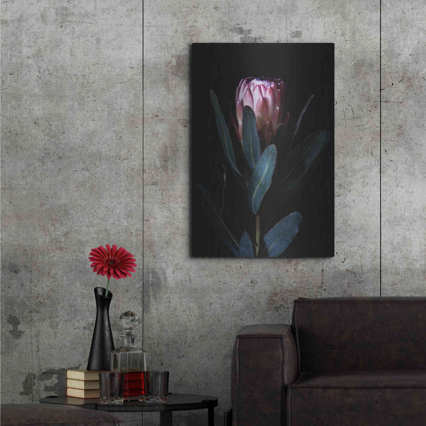 Luxe Metal Art 'Protea Portrait' by Elise Catterall, Metal Wall Art,24x36