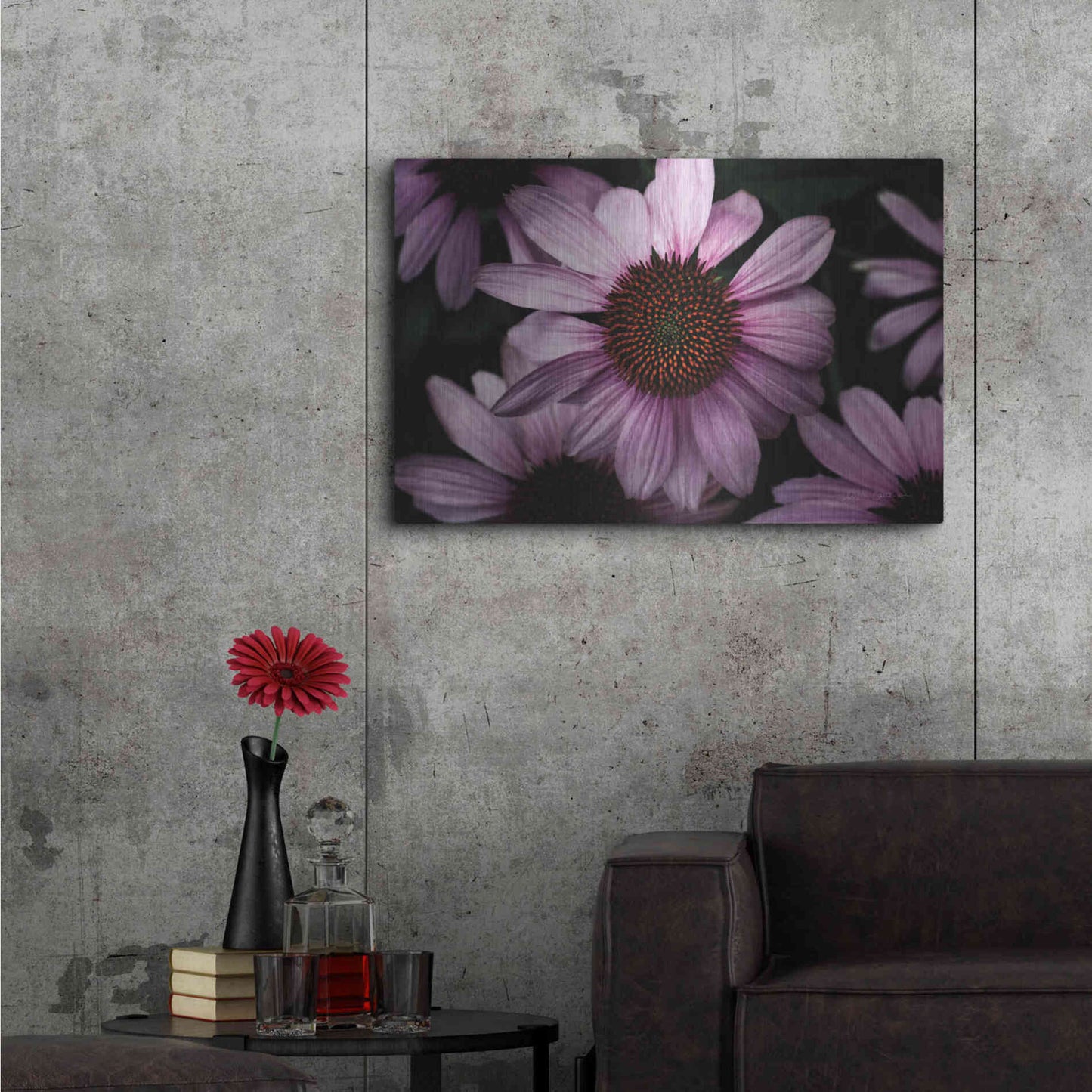 Luxe Metal Art 'Echinacea' by Elise Catterall, Metal Wall Art,36x24