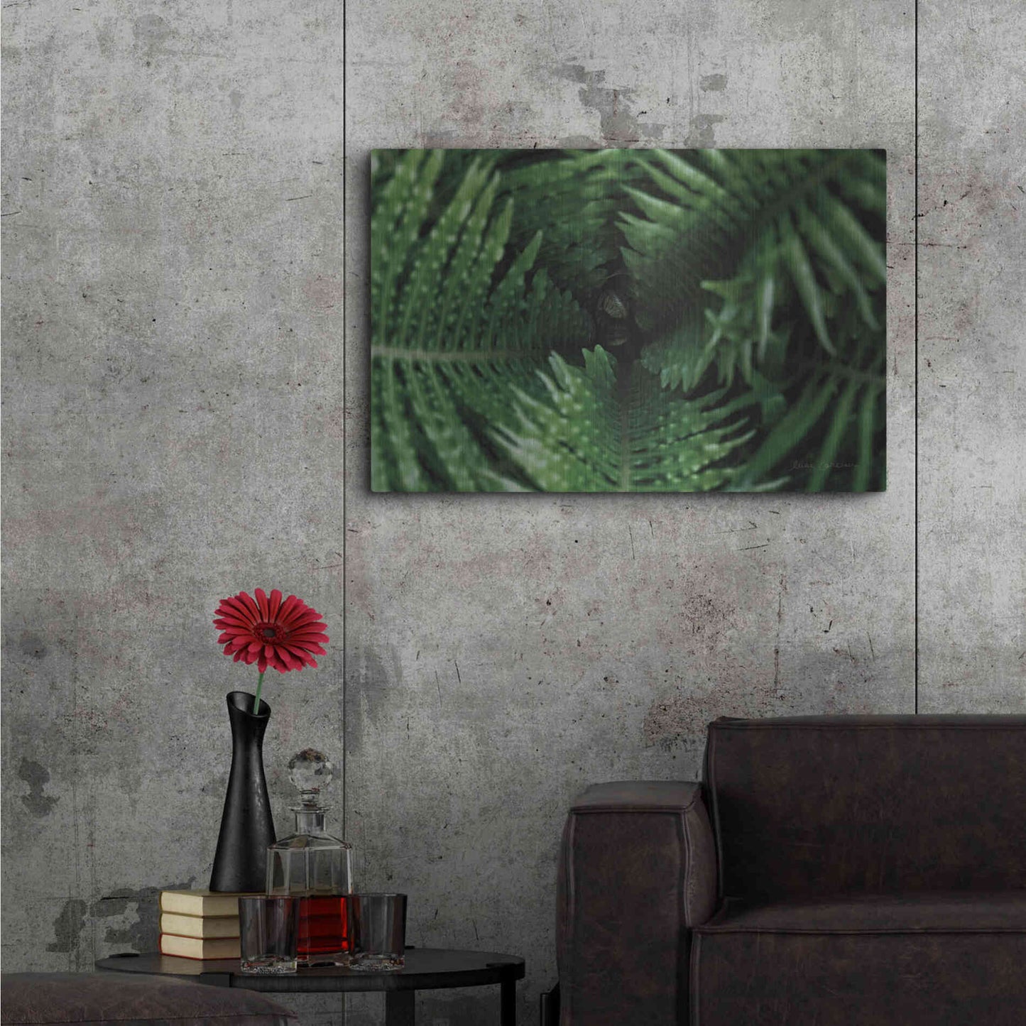 Luxe Metal Art 'Fern Detail' by Elise Catterall, Metal Wall Art,36x24