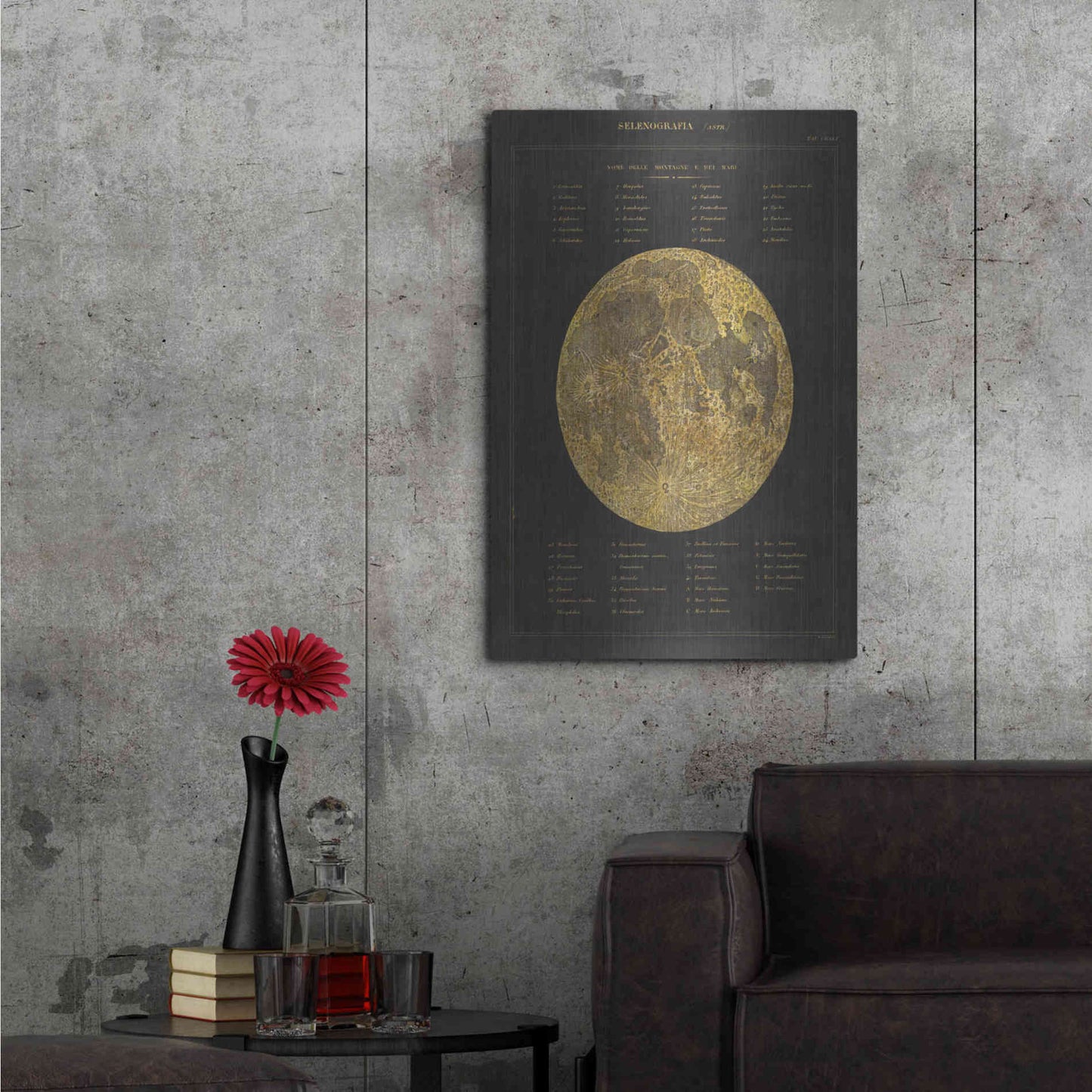 Luxe Metal Art 'Astronomical Chart I' by Wild Apple Portfolio, Metal Wall Art,24x36