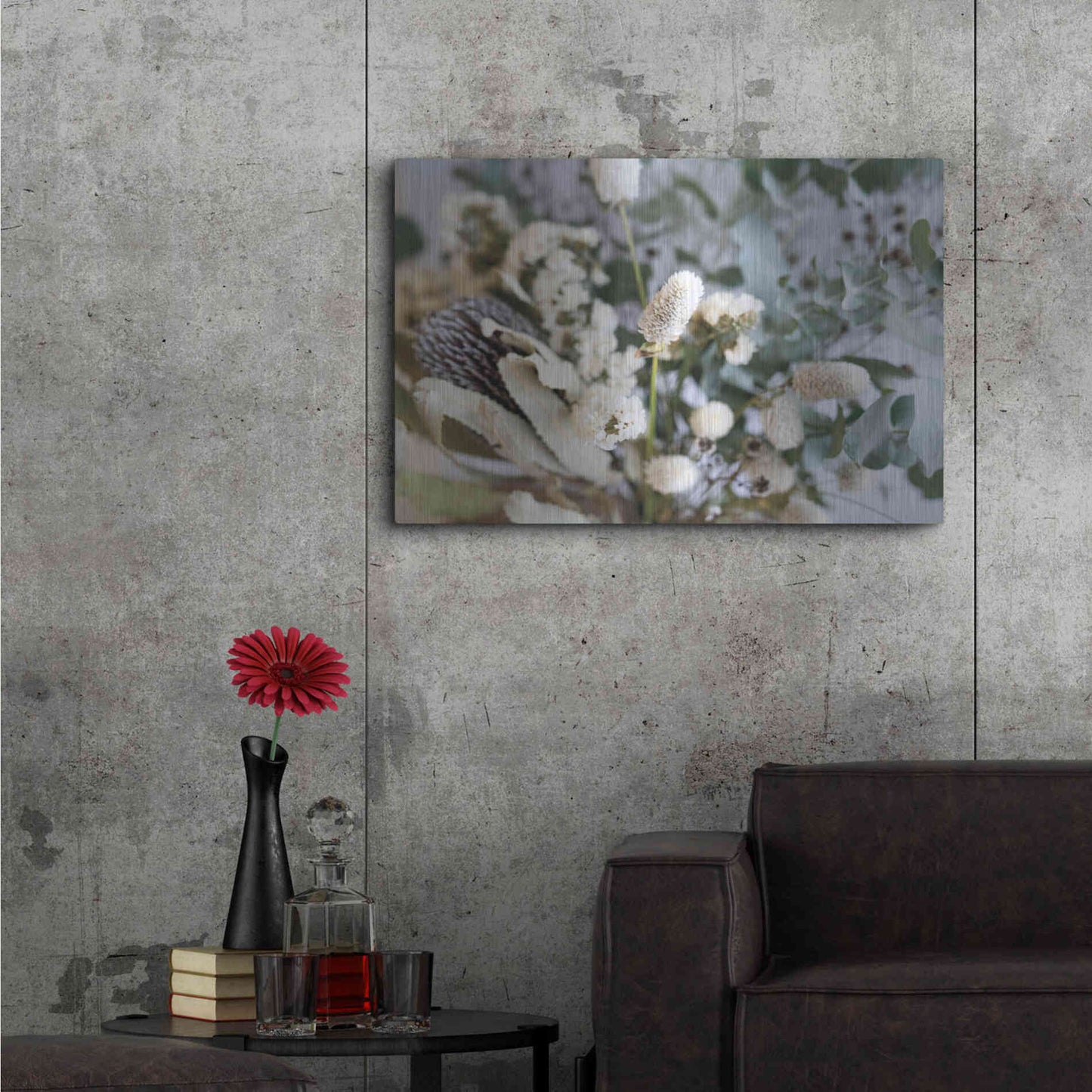 Luxe Metal Art 'Eucalyptus Arrangement Detail I' by Elise Catterall, Metal Wall Art,36x24