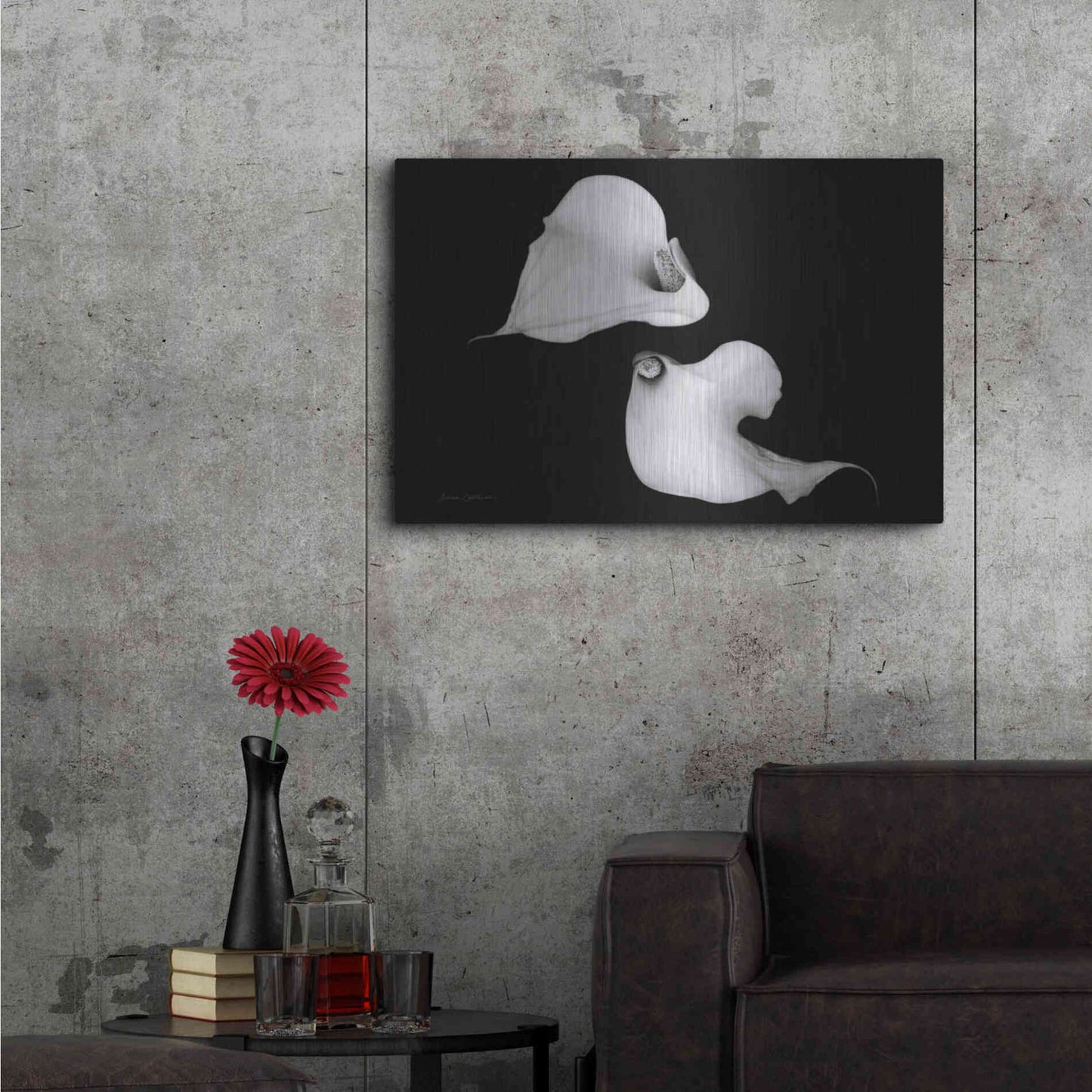 Luxe Metal Art 'Elegant Calla IV' by Elise Catterall, Metal Wall Art,36x24