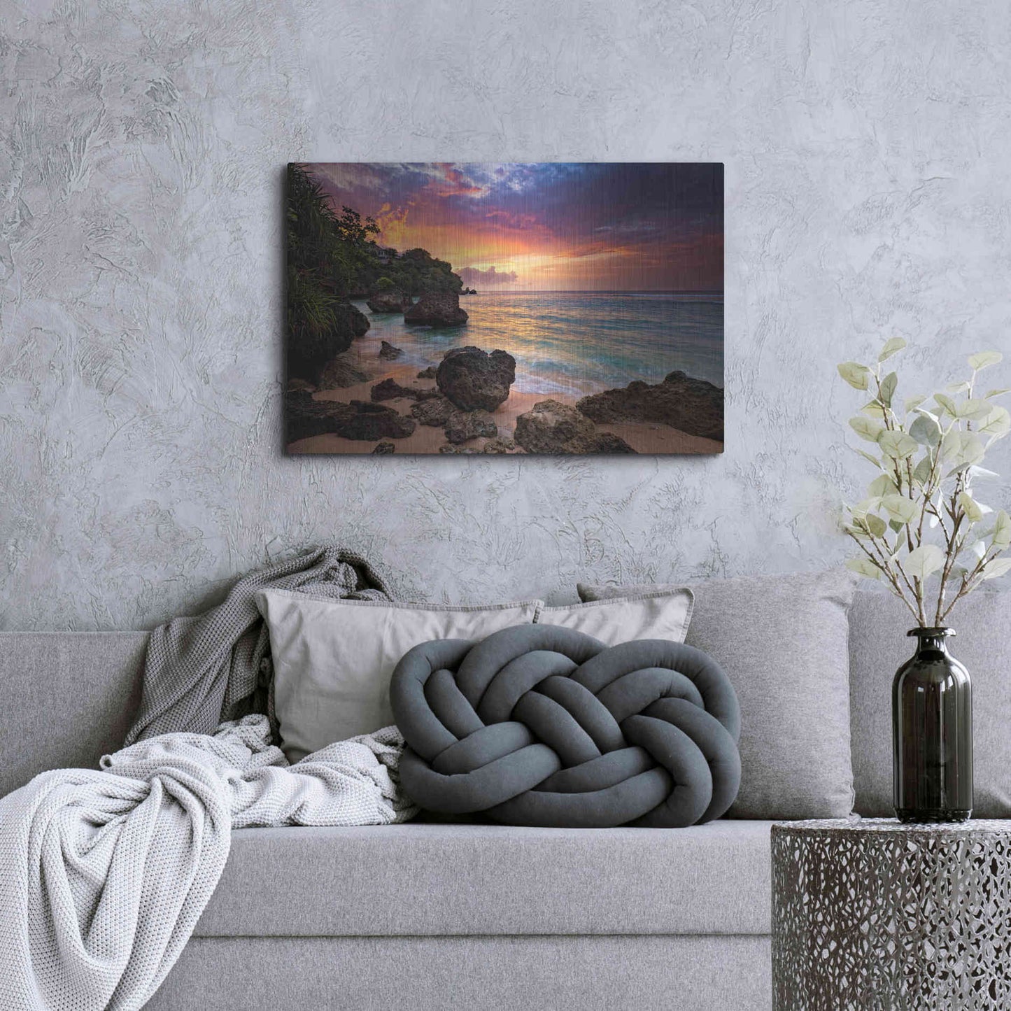 Luxe Metal Art 'Bali Vibes' by Jesse Estes, Metal Wall Art,36x24