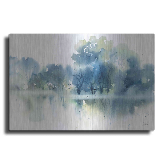 Luxe Metal Art 'Blue Pond Reflections' by Katrina Pete, Metal Wall Art
