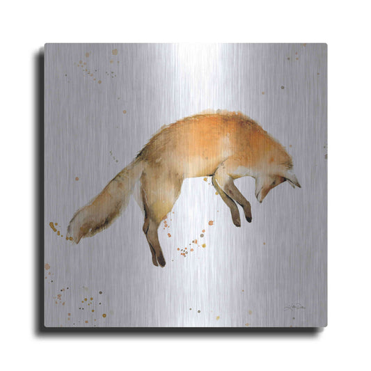 Luxe Metal Art 'Jumping Fox' by Katrina Pete, Metal Wall Art