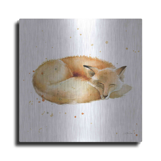 Luxe Metal Art 'Sleeping Fox' by Katrina Pete, Metal Wall Art